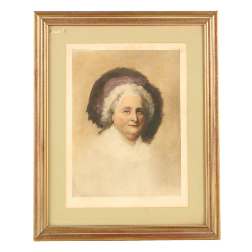 Hand Colored Photogravure After Gilbert Stuart "Martha Washington"