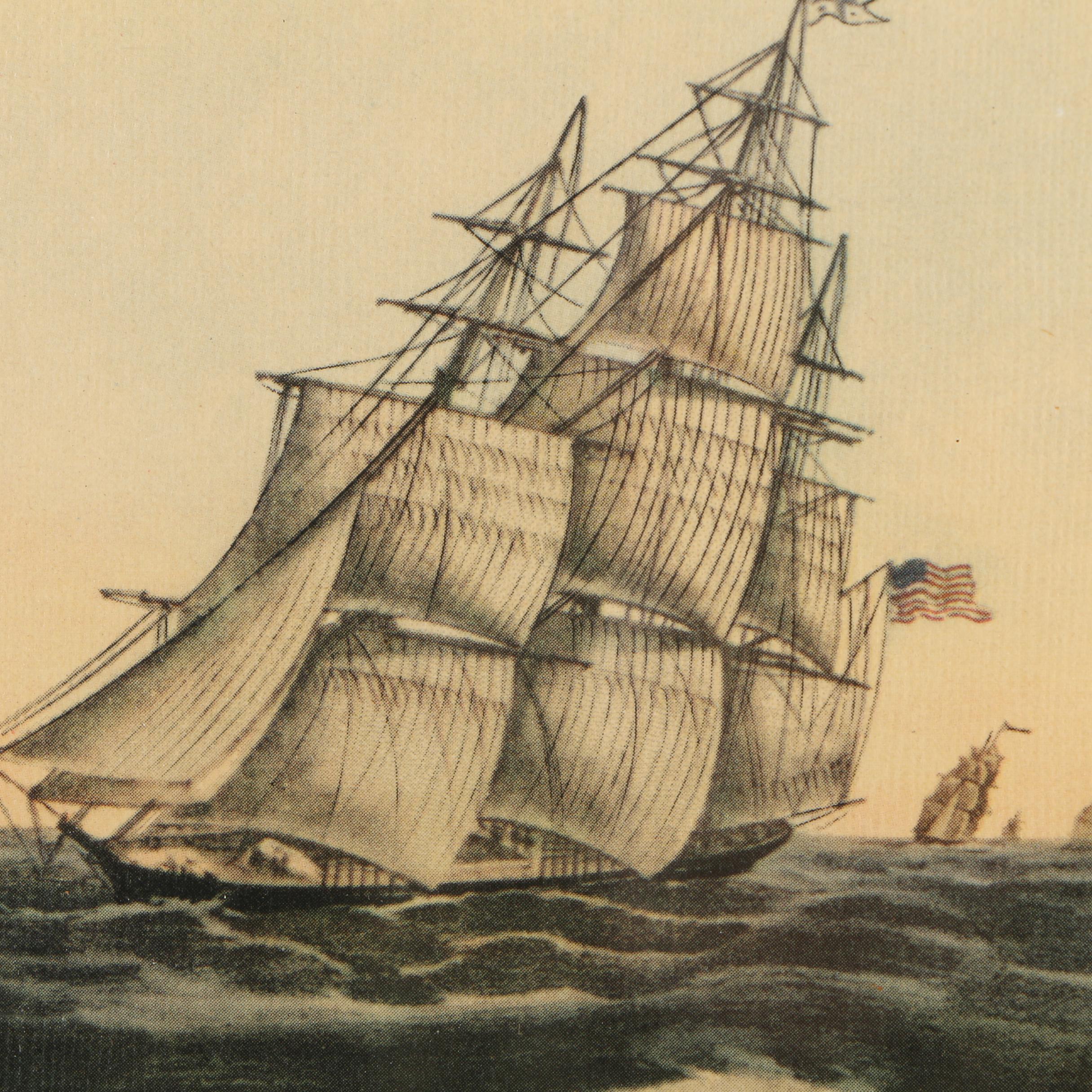 Offset Lithograph on Wove Paper "Clipper Ship 'Sweepstakes'."