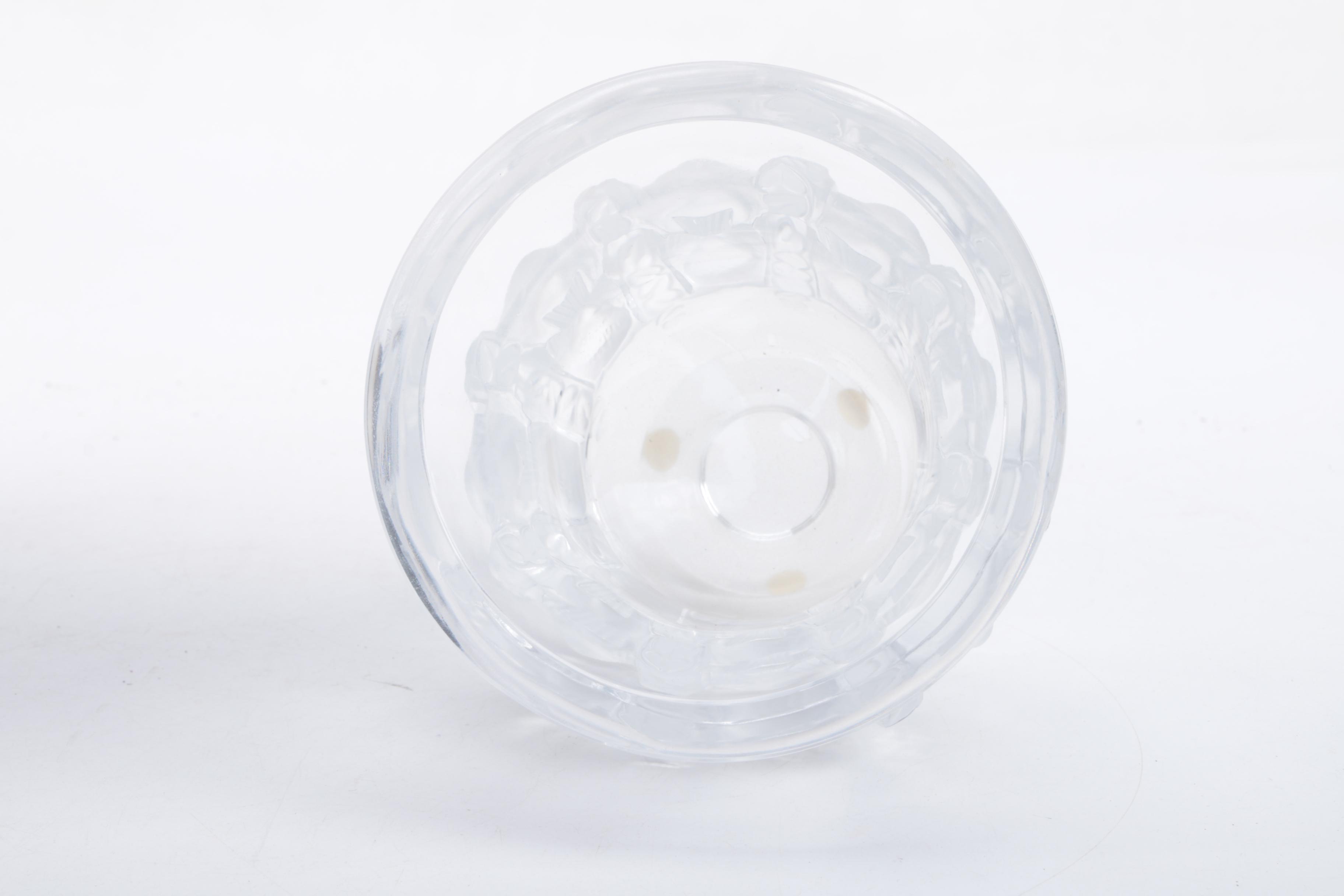 Marie-Claude Lalique Signed "Dampierre" Frosted Crystal Vase