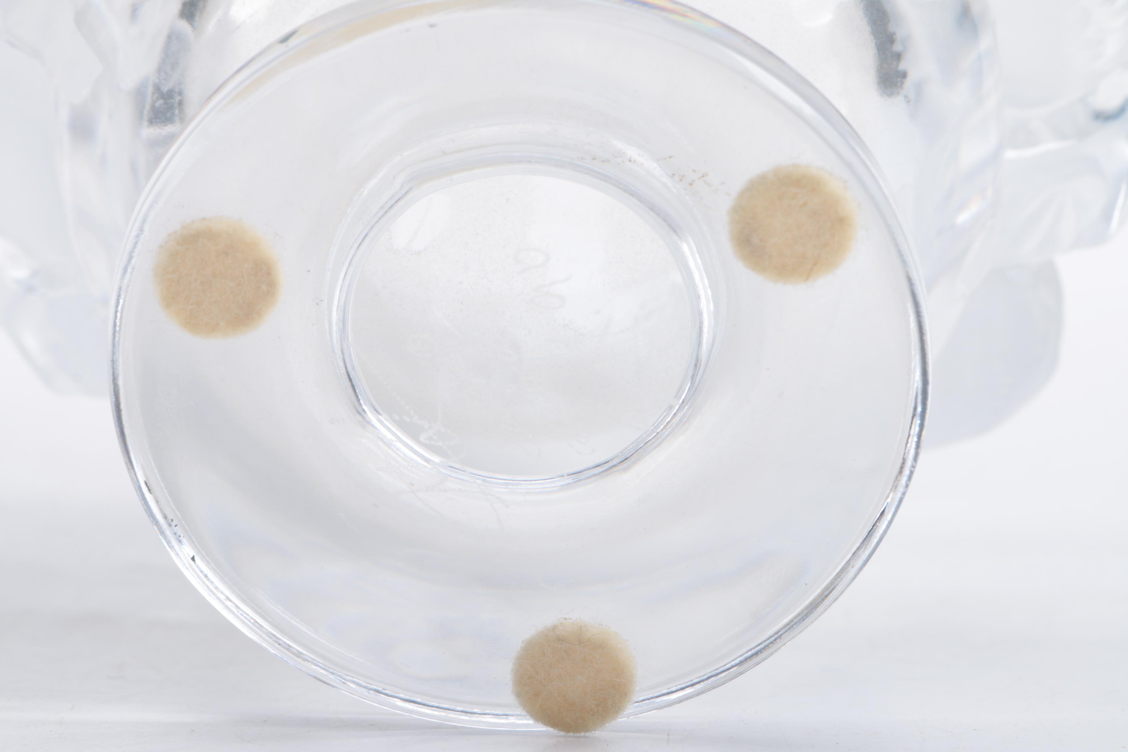 Marie-Claude Lalique Signed "Dampierre" Frosted Crystal Vase