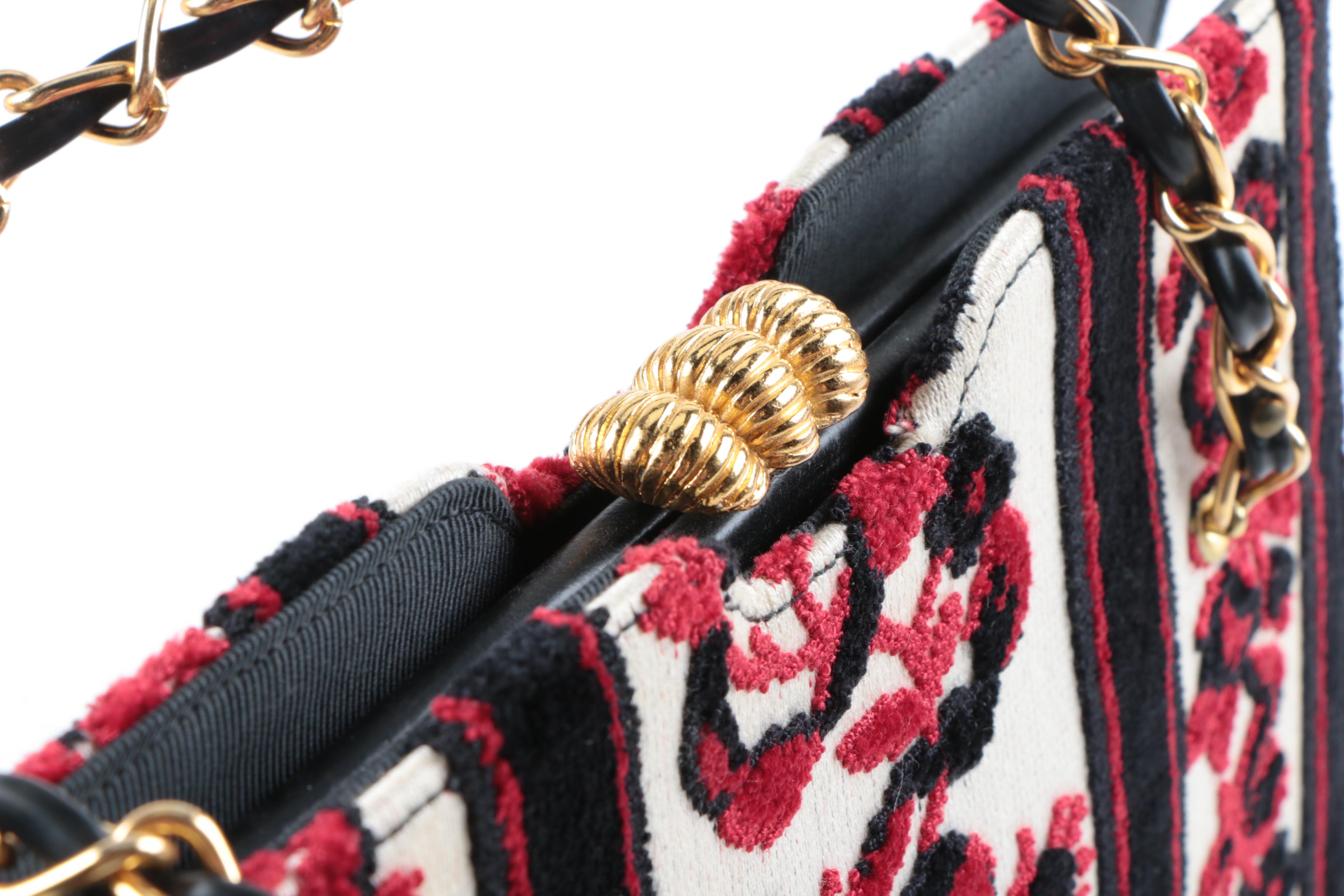 Vintage Handbags Featuring Meyers Red, Black and White Tapestry