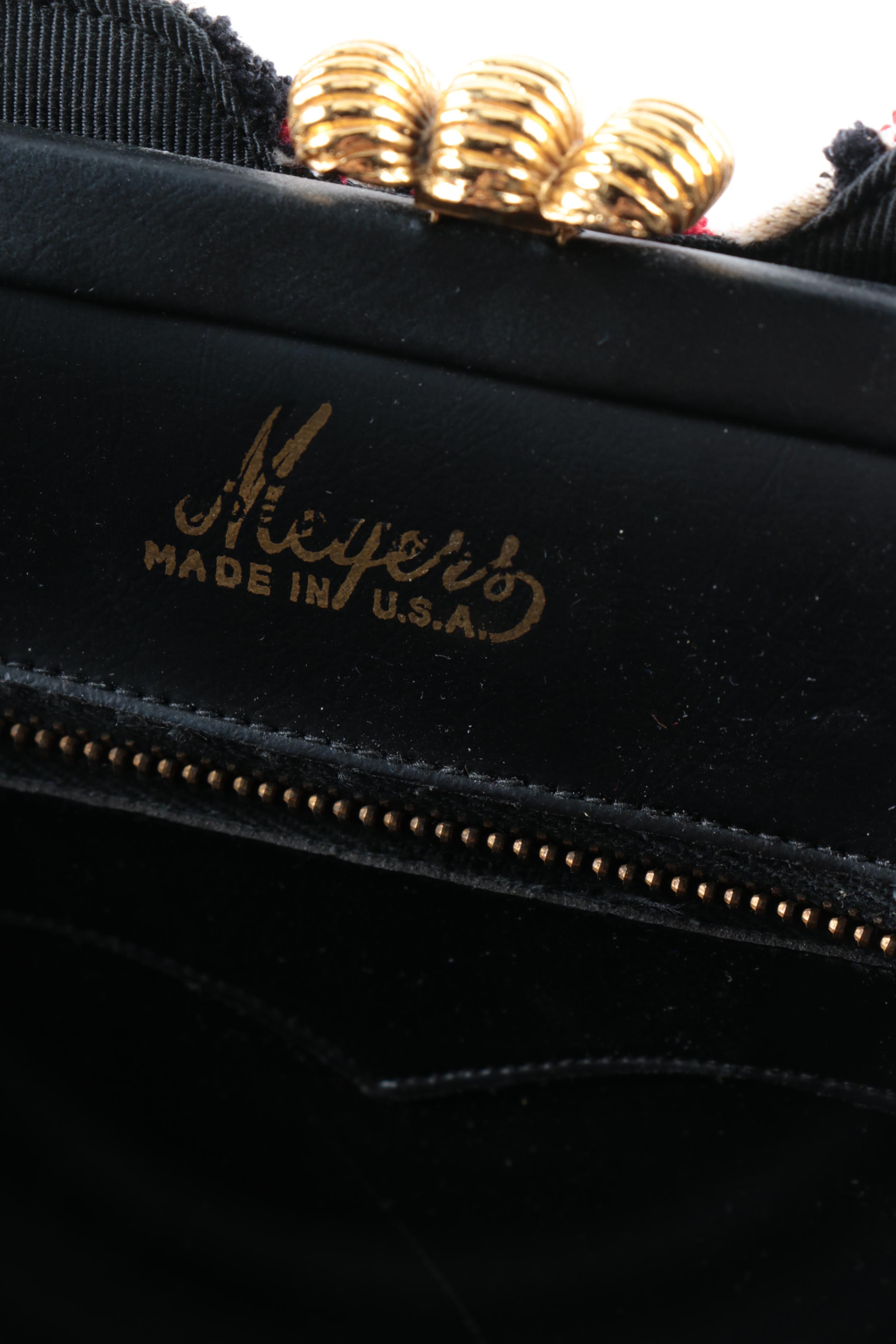 Vintage Handbags Featuring Meyers Red, Black and White Tapestry