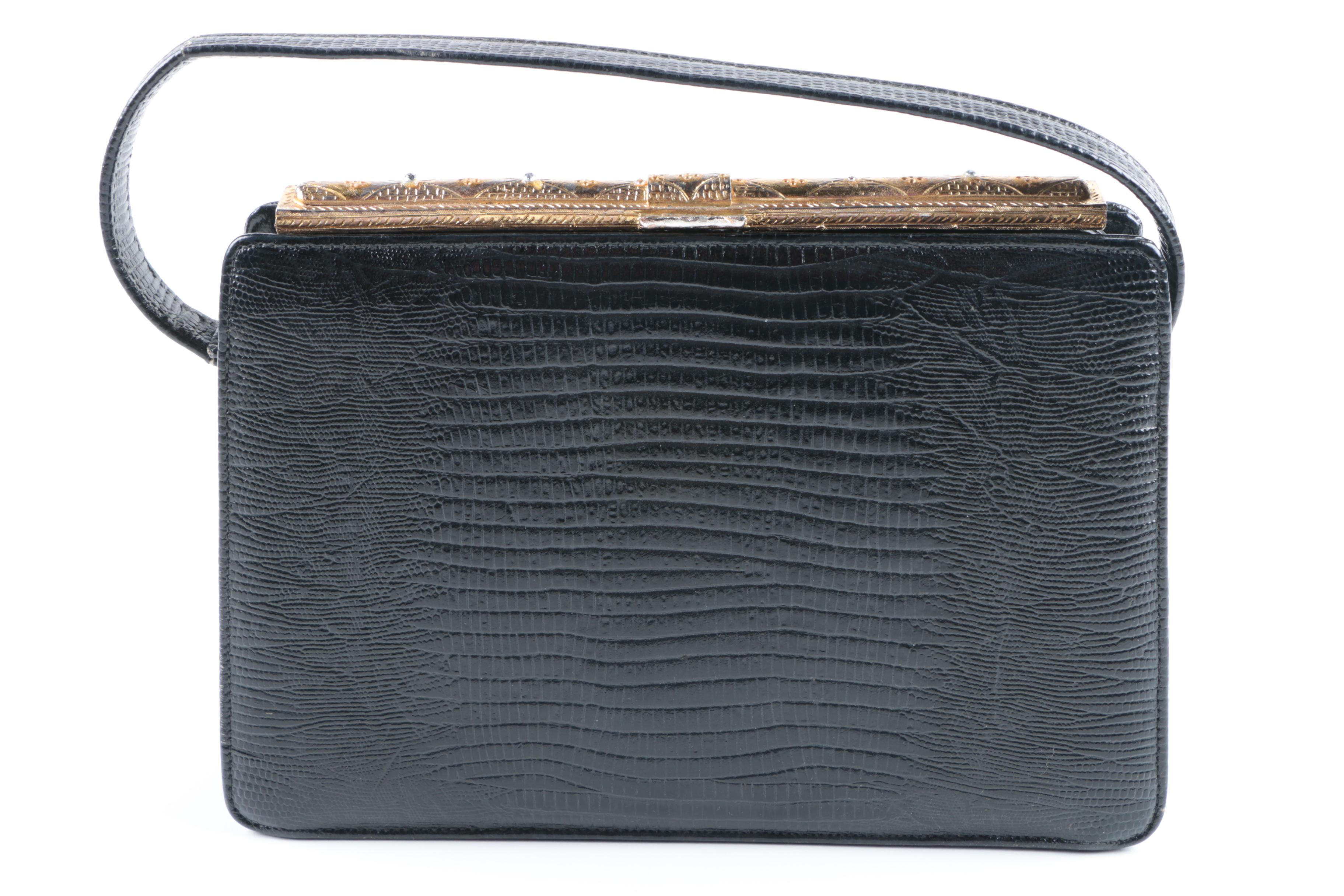 Vintage Handbags Featuring Meyers Red, Black and White Tapestry