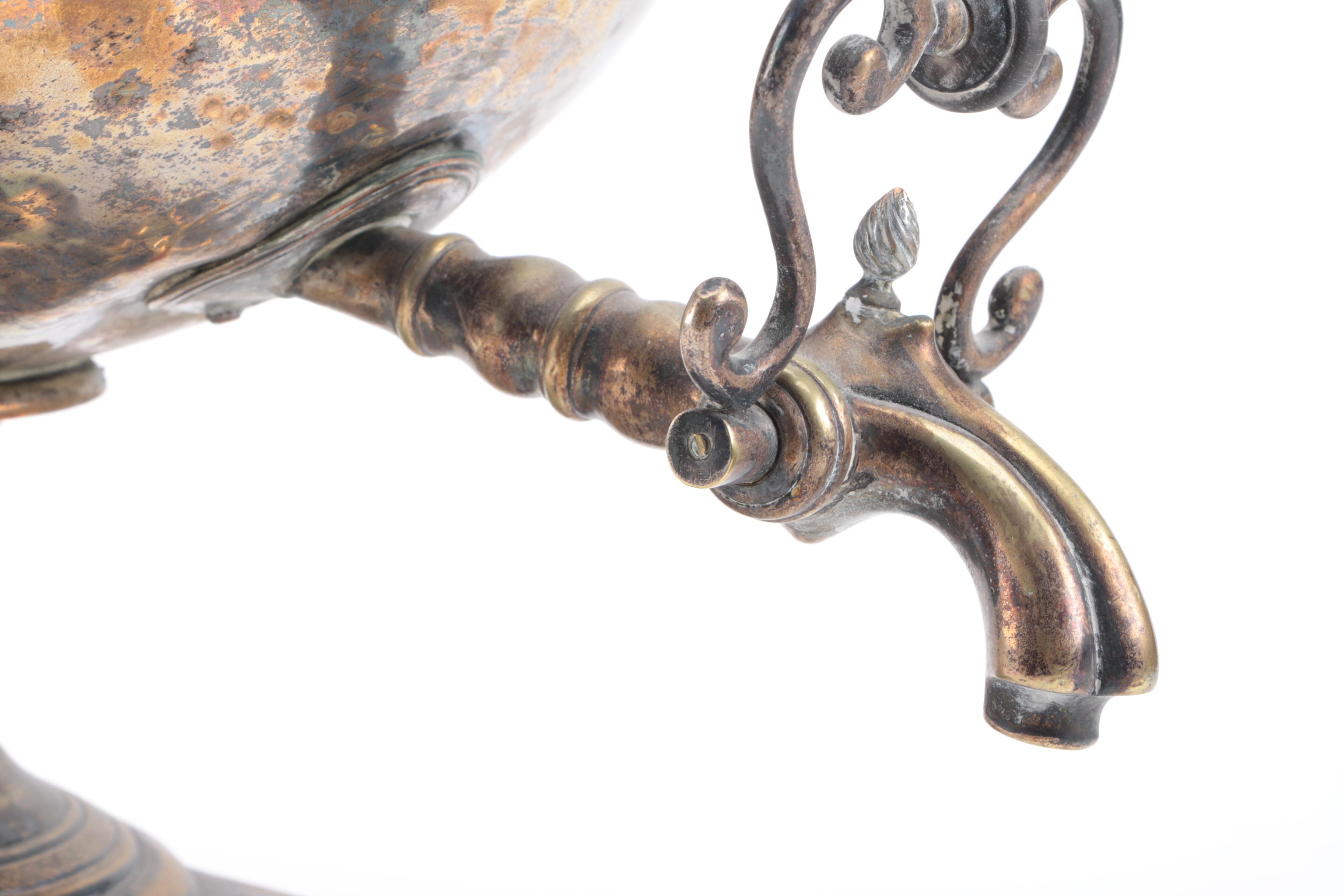 Foliate Accented Silver Plate Samovar