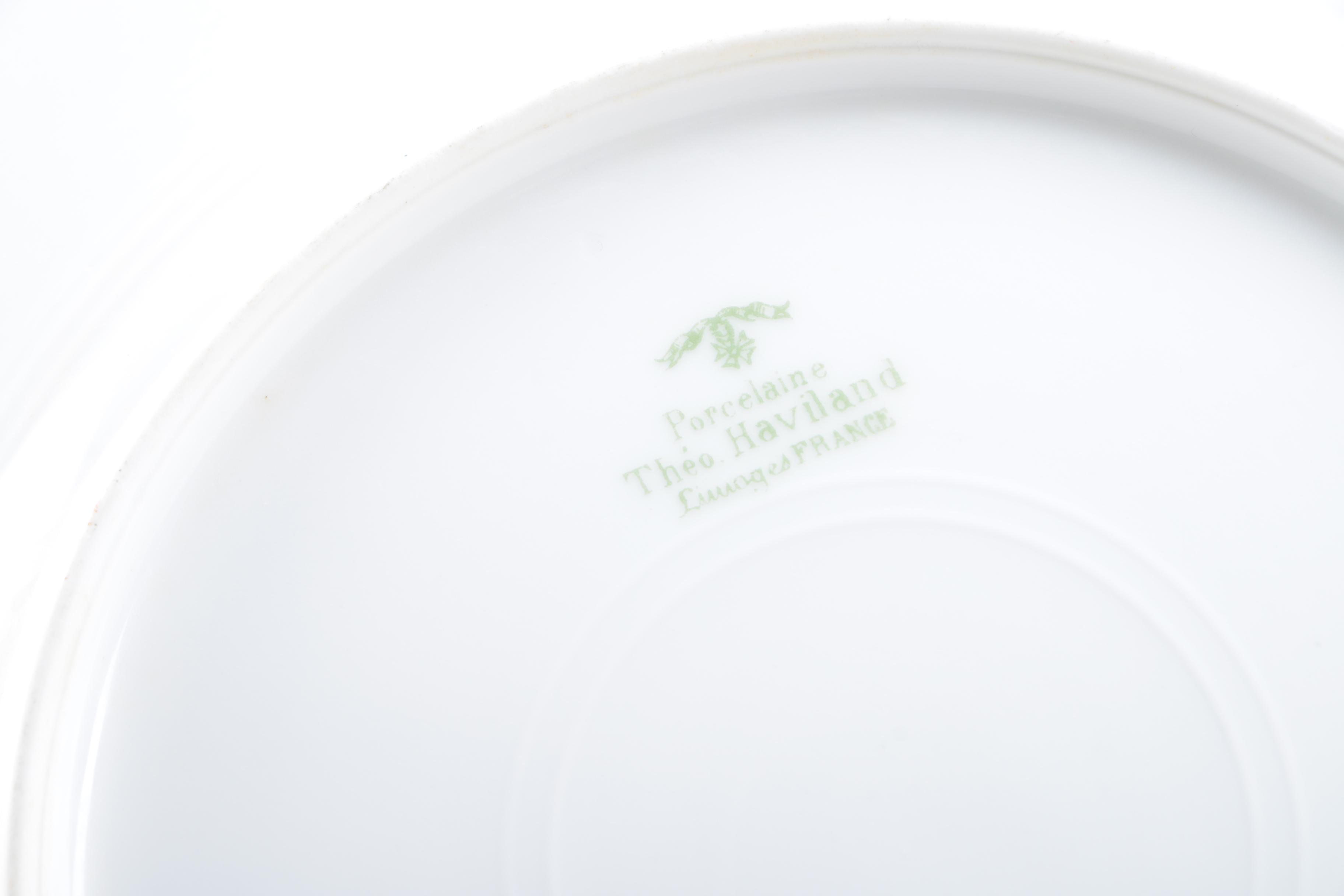 Late 19th Century Theodore Haviland Limoges Porcelain Plates