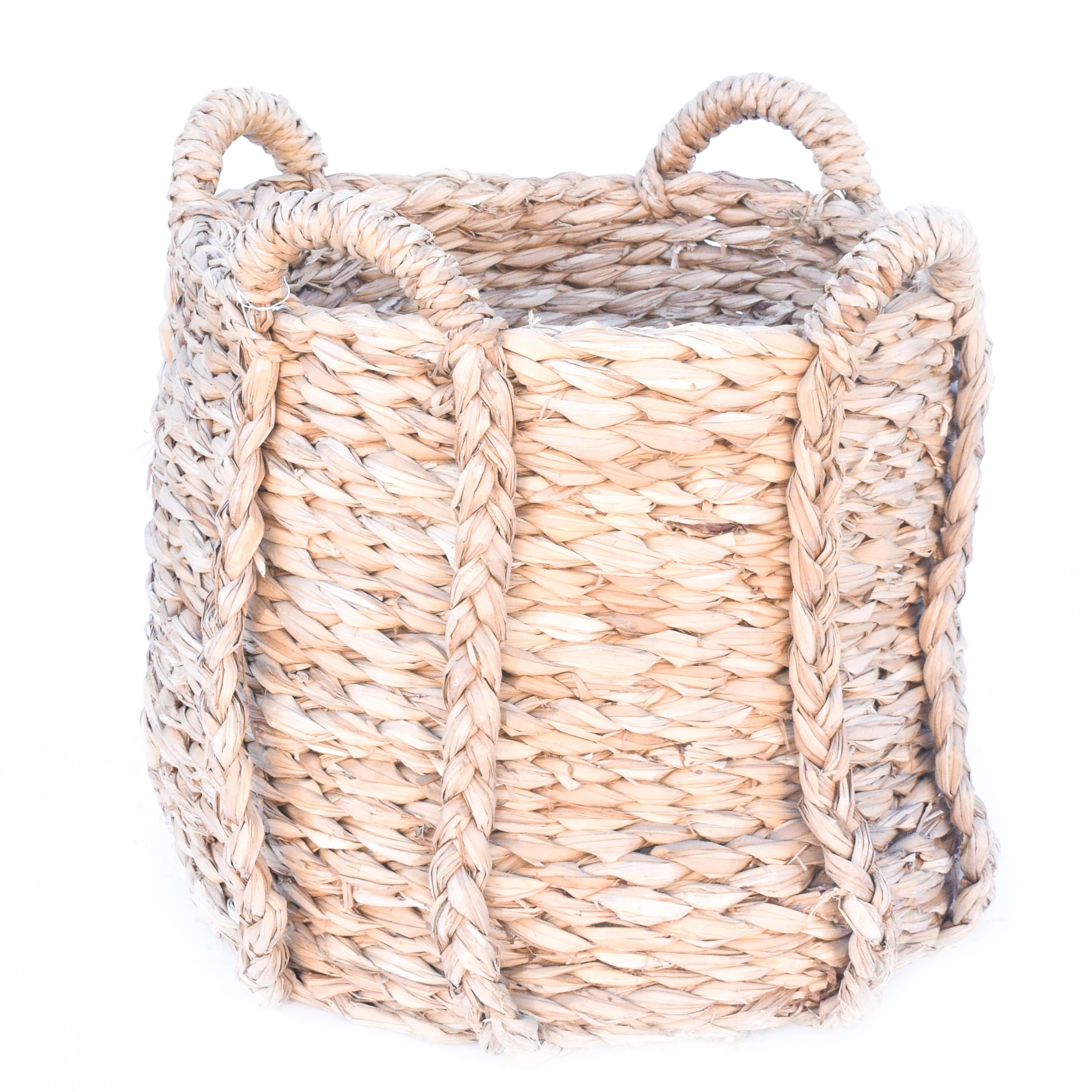 Restoration Hardware Woven Four Handle Seagrass Basket