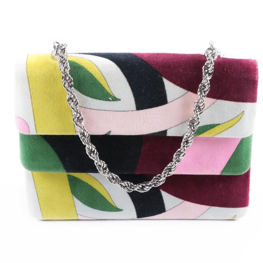 Emilio Pucci Firenze Printed Velour Clutch