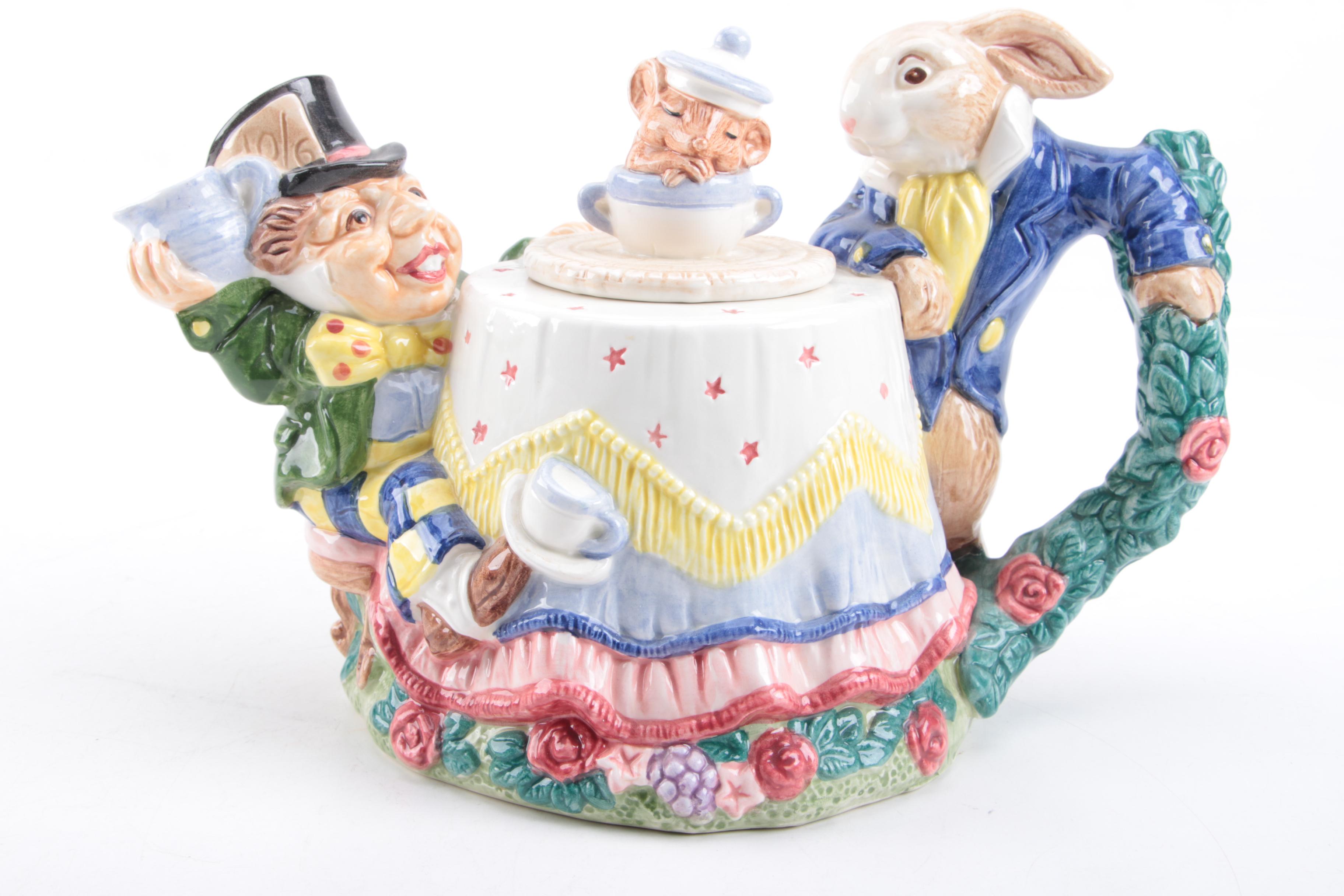 Vintage Ceramic Teapots Featuring Fitz and Floyd