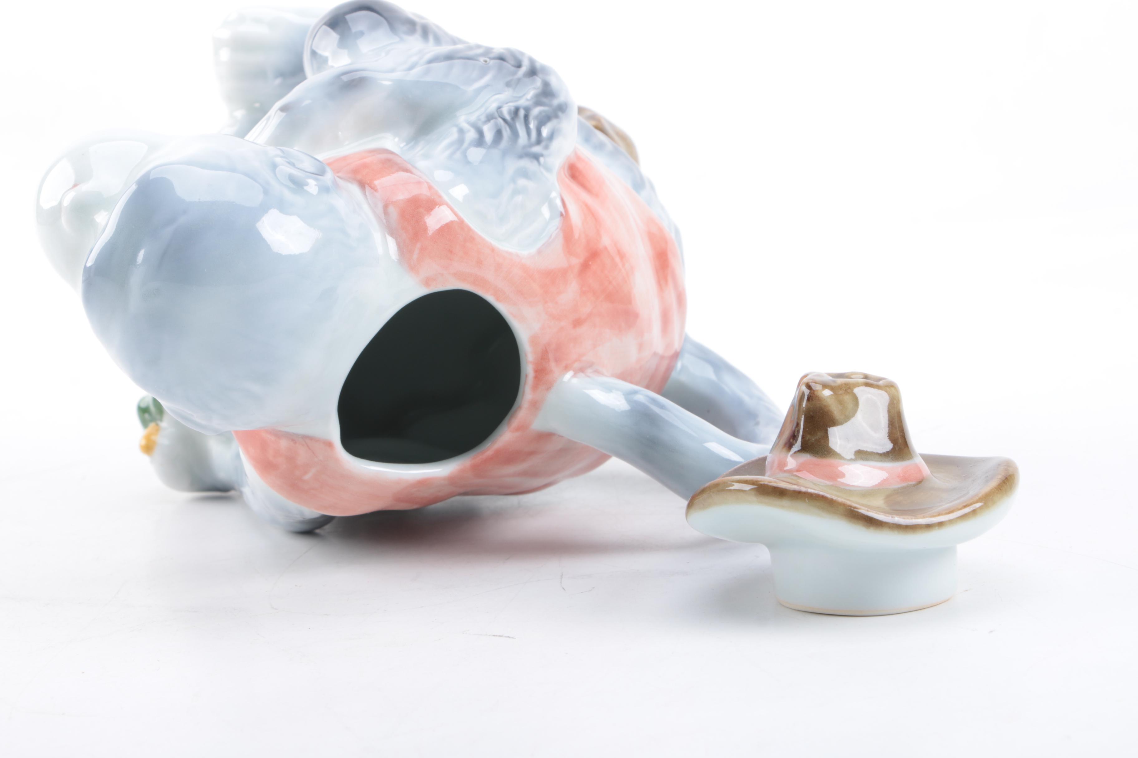 Vintage Ceramic Teapots Featuring Fitz and Floyd