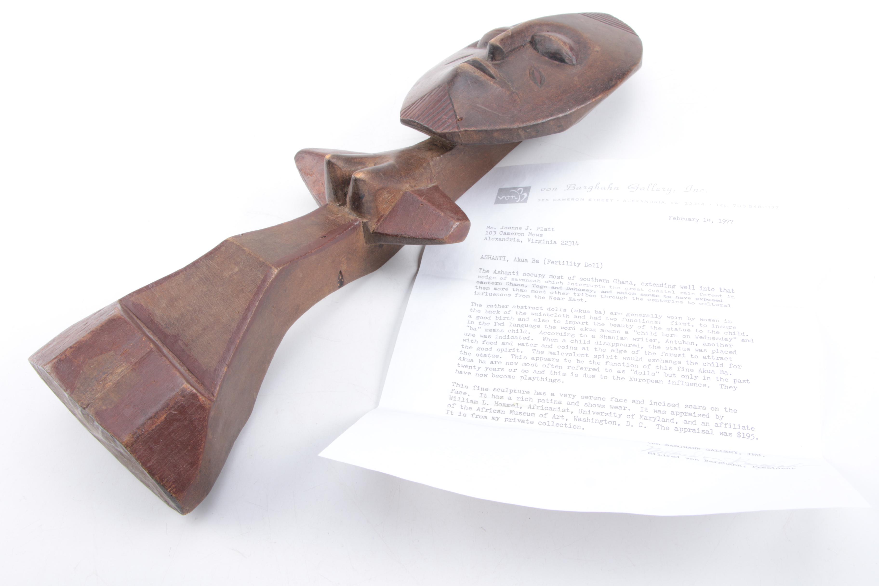 Ashanti Style Carved Wood Fertility Figure