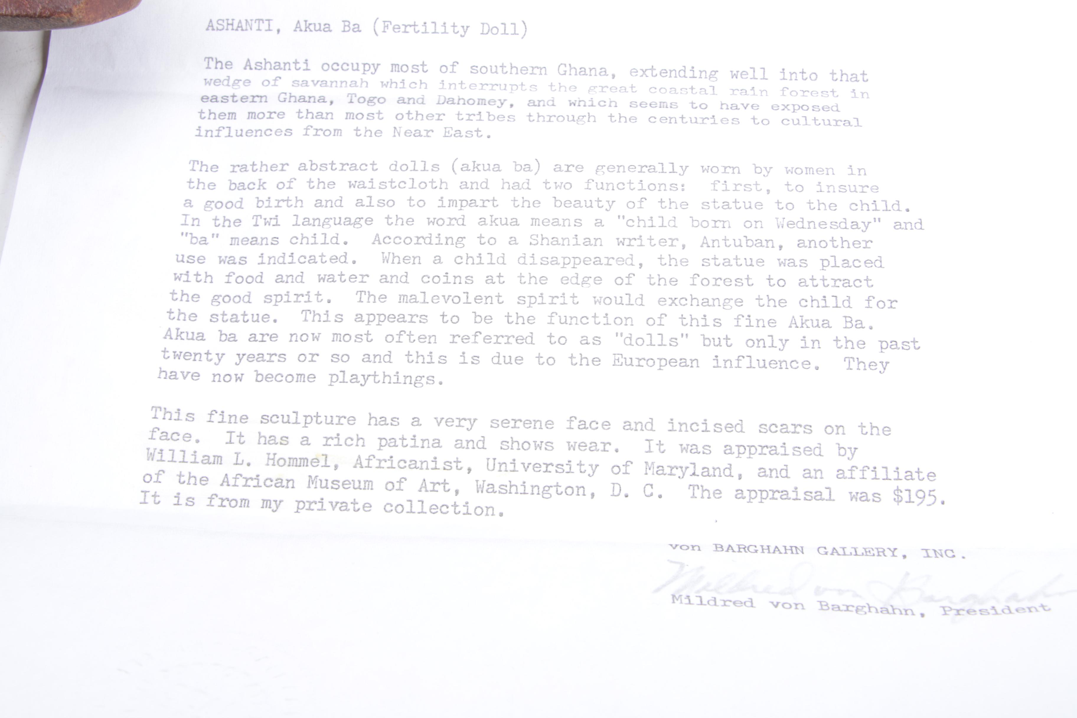 Ashanti Style Carved Wood Fertility Figure