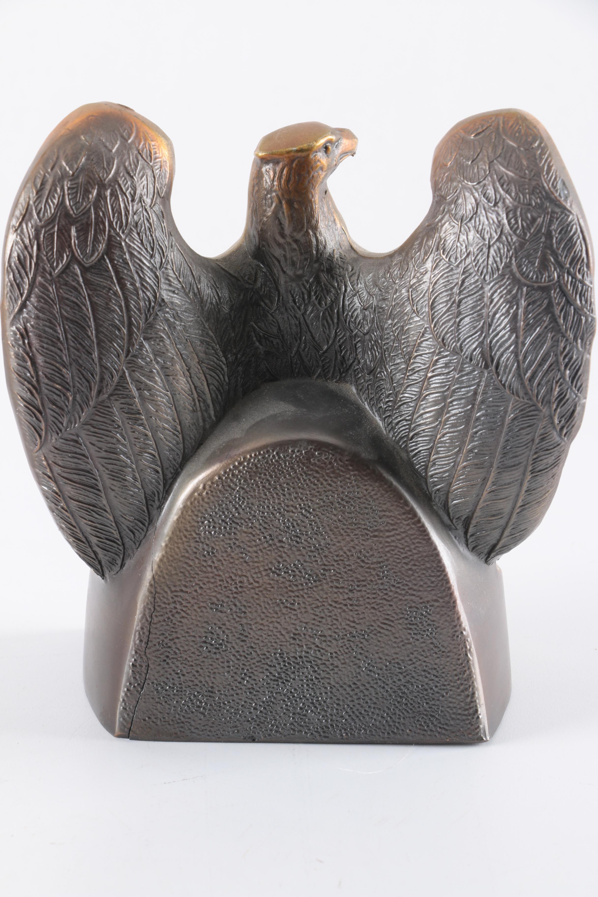 Cast Metal Eagle Bookends