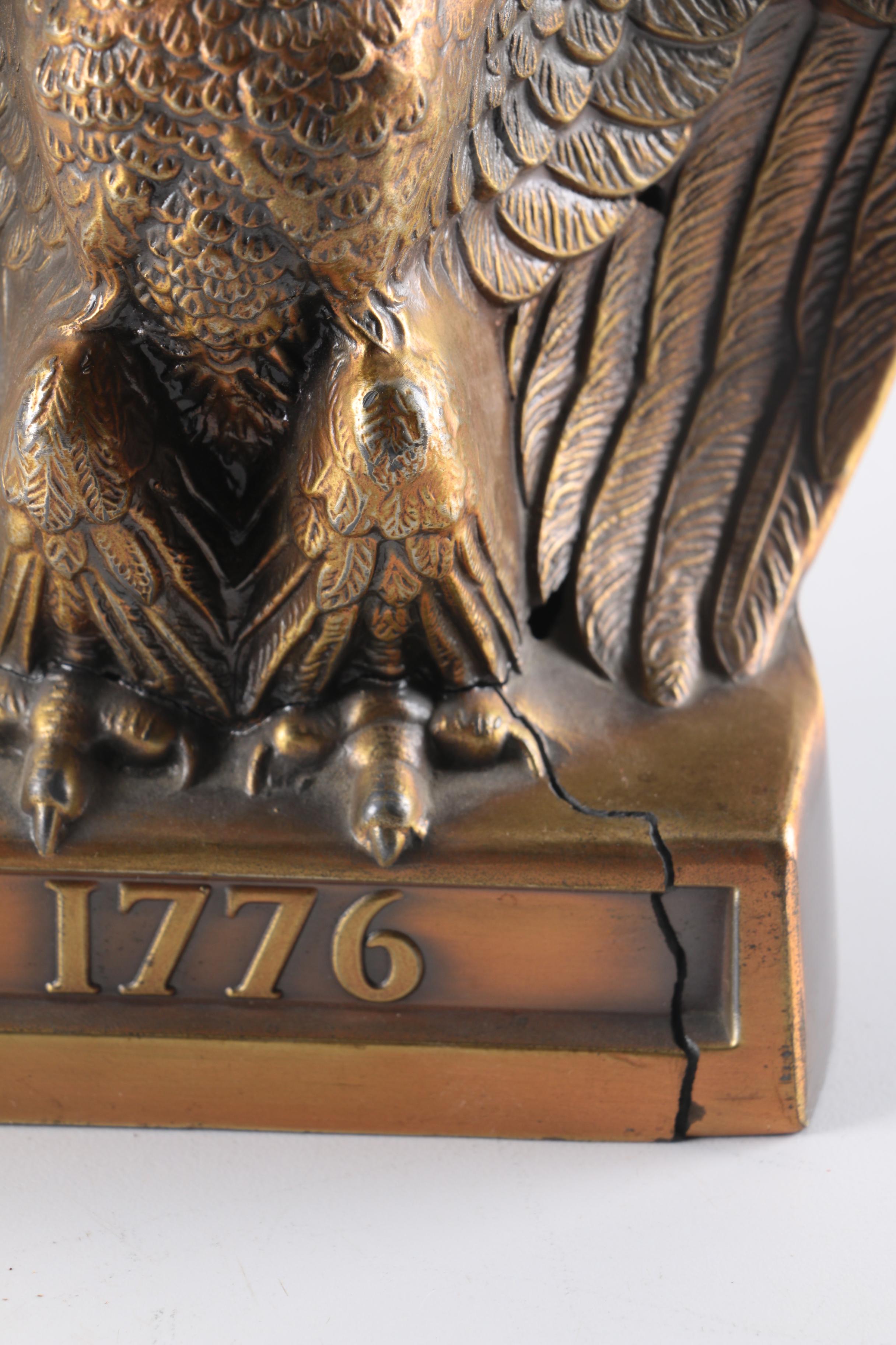 Cast Metal Eagle Bookends