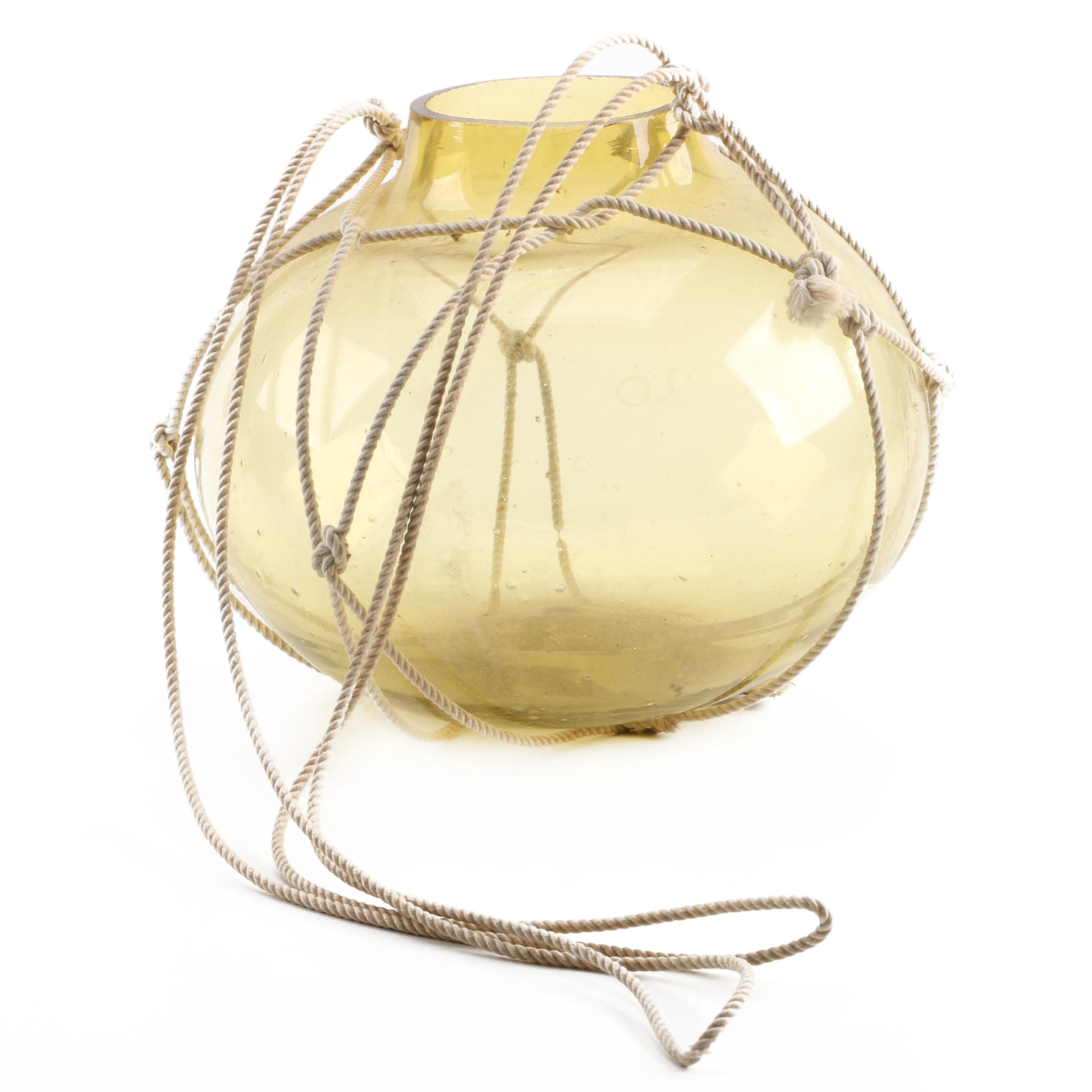 Decorative Hanging Amber-Hued Glass Sphere