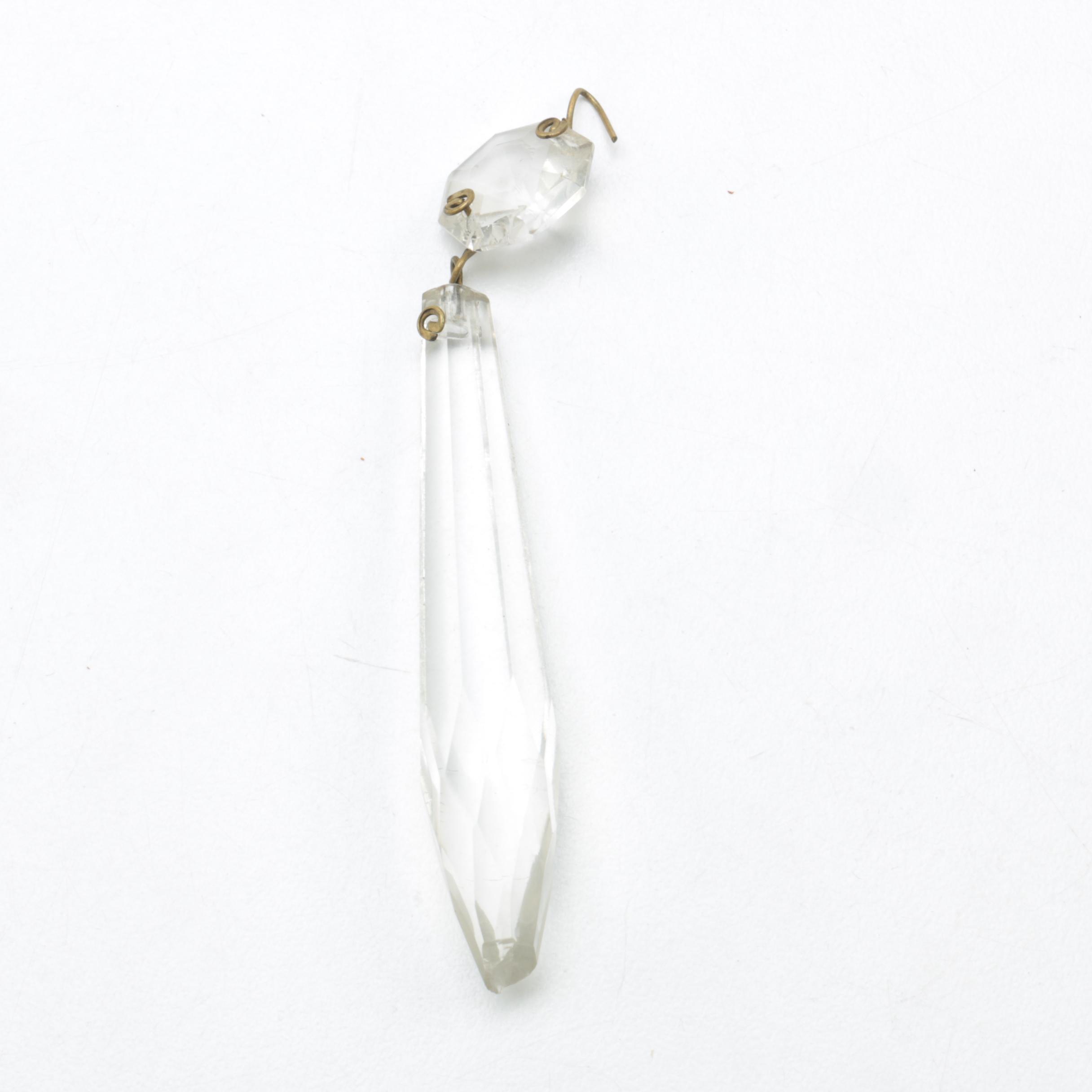 VIntage Converted Hanging Oil Light with Glass Shade