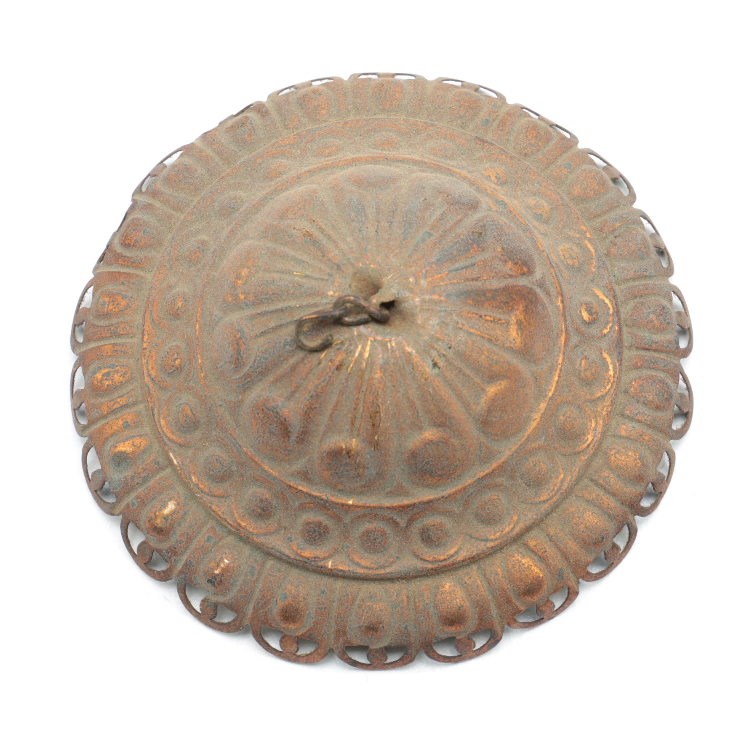 VIntage Converted Hanging Oil Light with Glass Shade