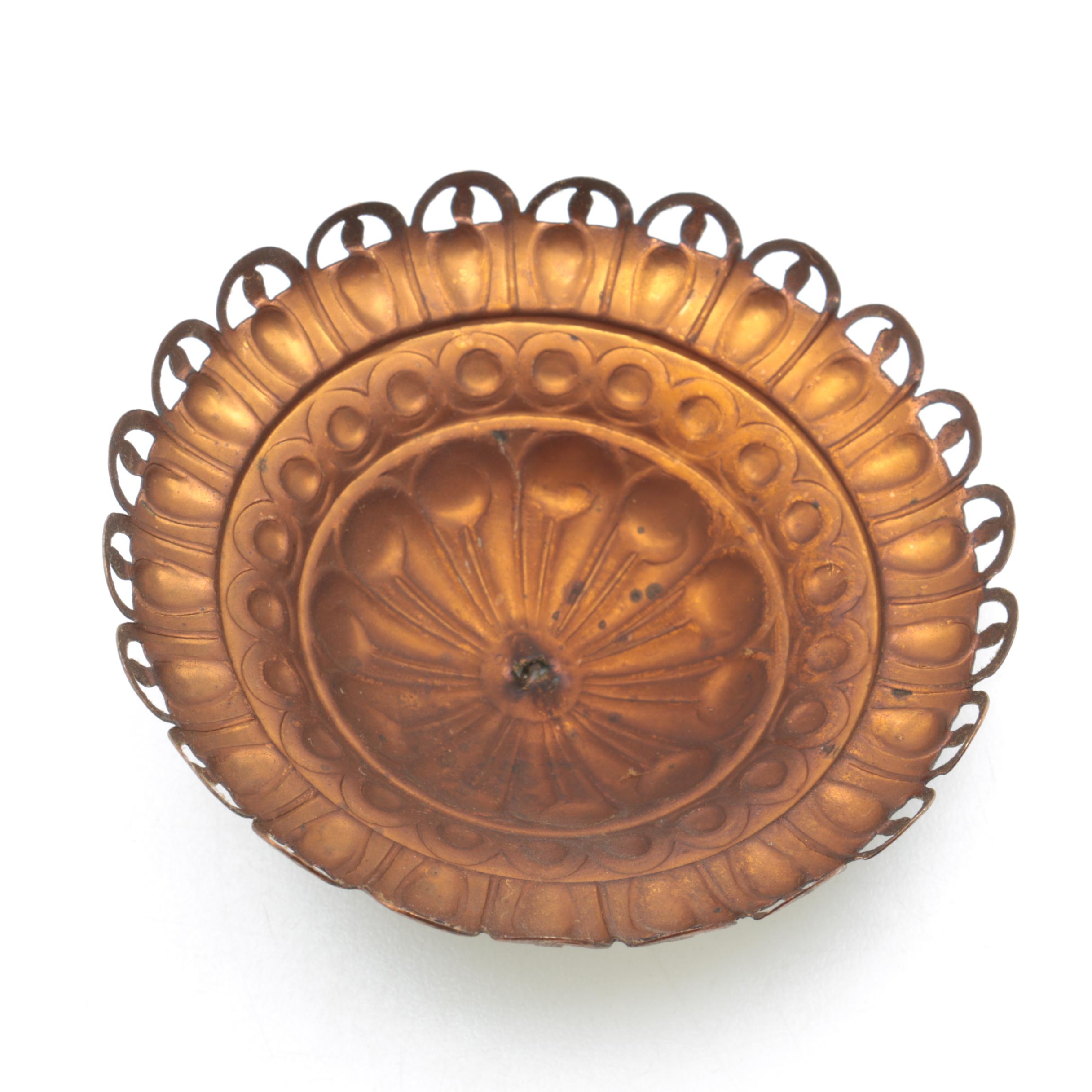 VIntage Converted Hanging Oil Light with Glass Shade