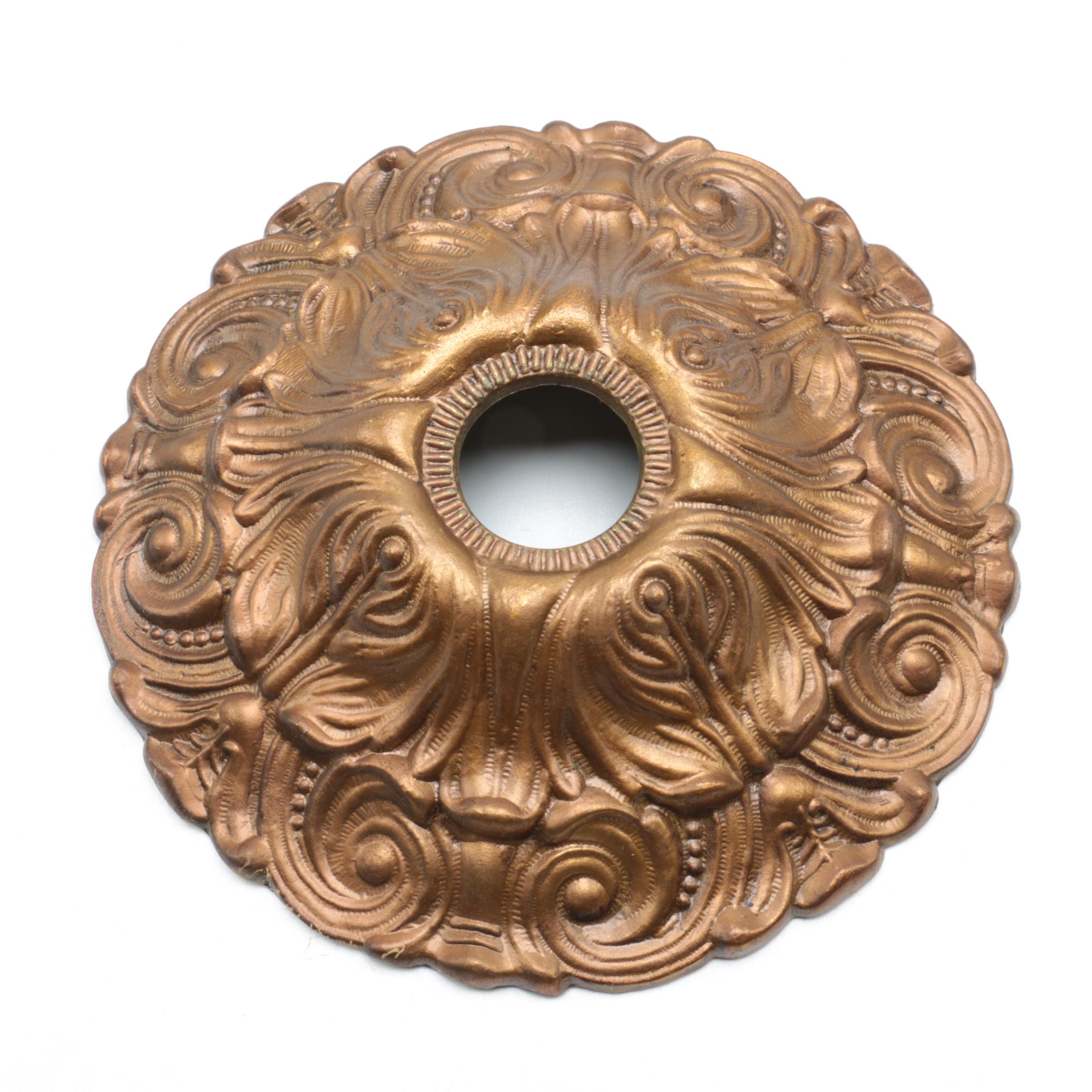 VIntage Converted Hanging Oil Light with Glass Shade