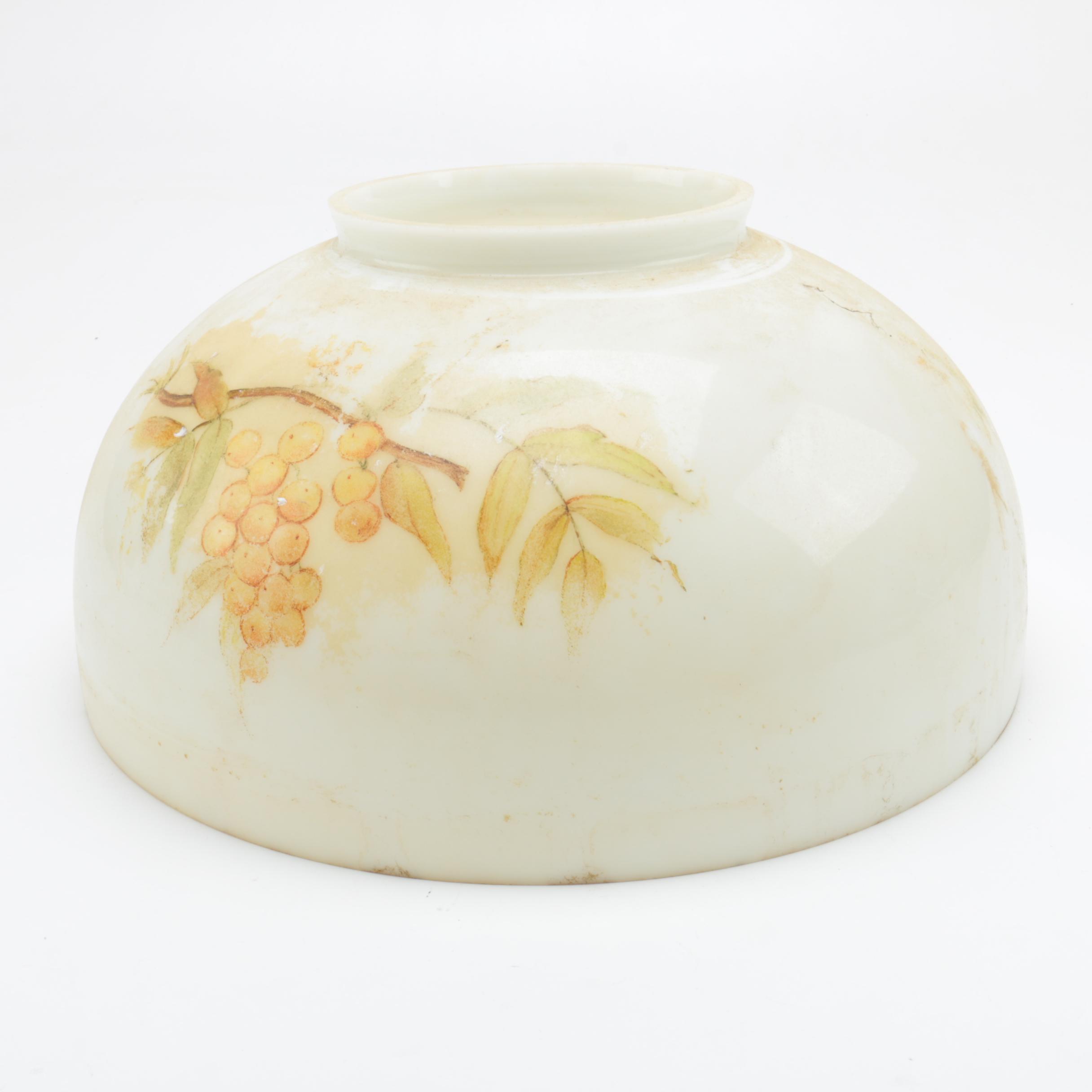 VIntage Converted Hanging Oil Light with Glass Shade