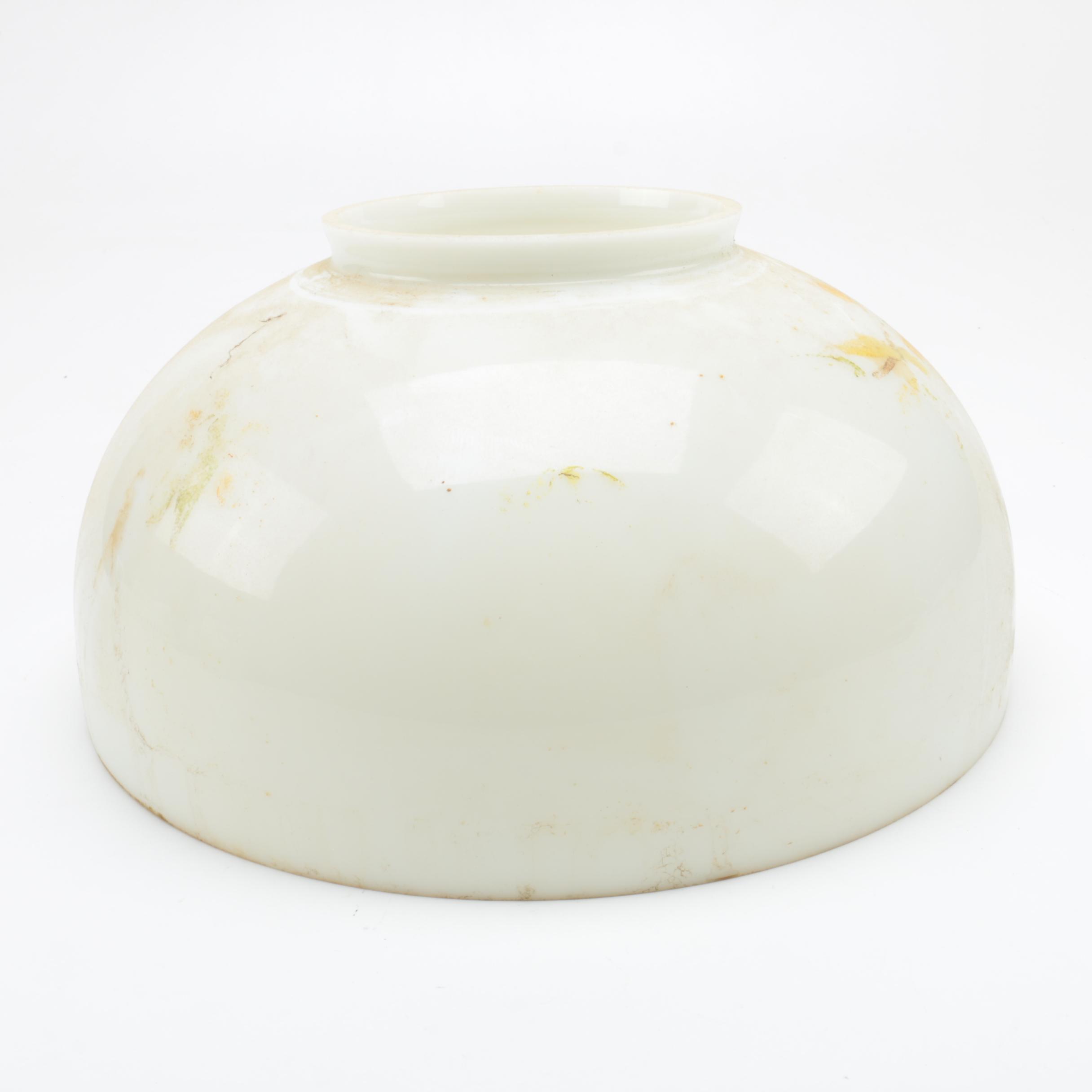 VIntage Converted Hanging Oil Light with Glass Shade