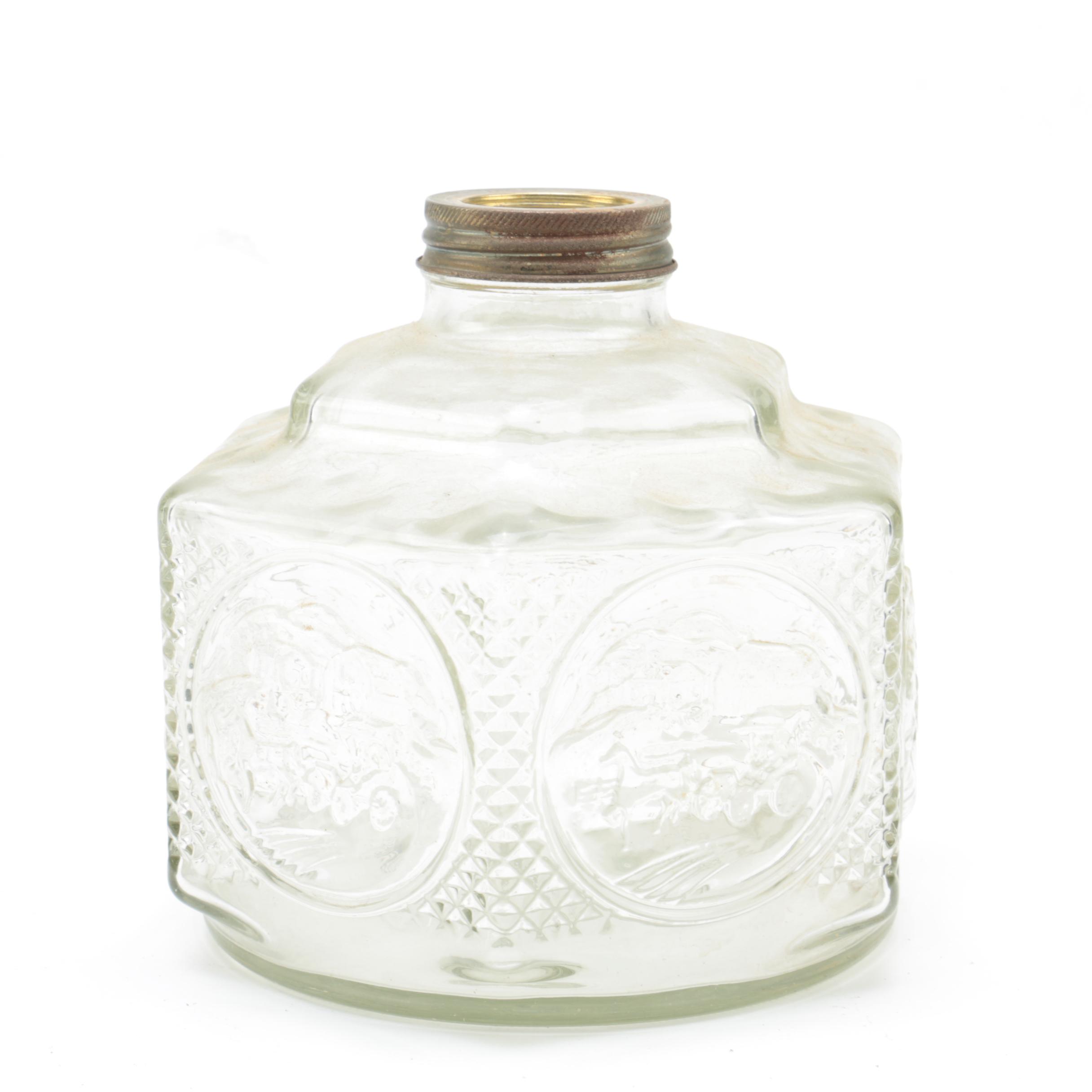 VIntage Converted Hanging Oil Light with Glass Shade