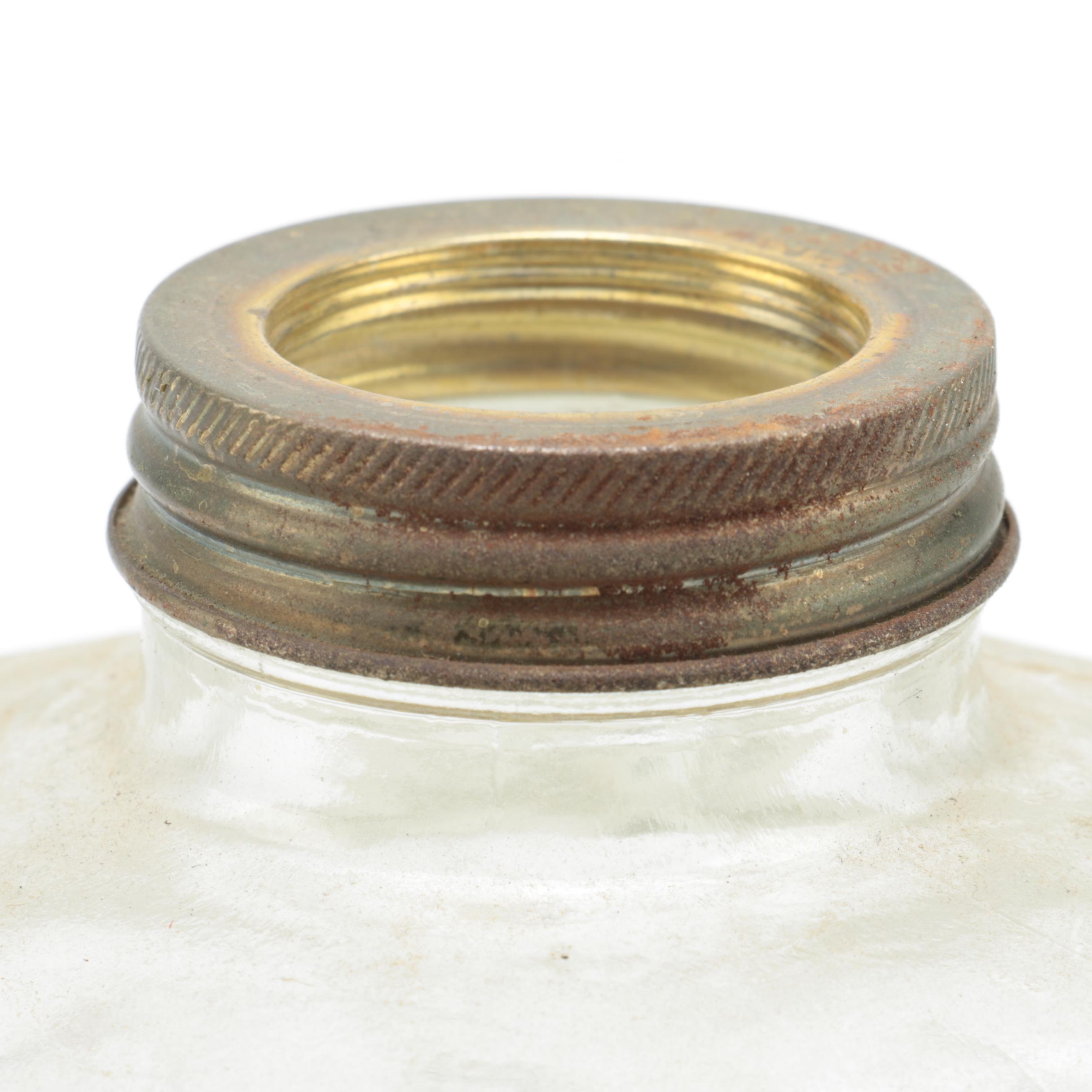 VIntage Converted Hanging Oil Light with Glass Shade