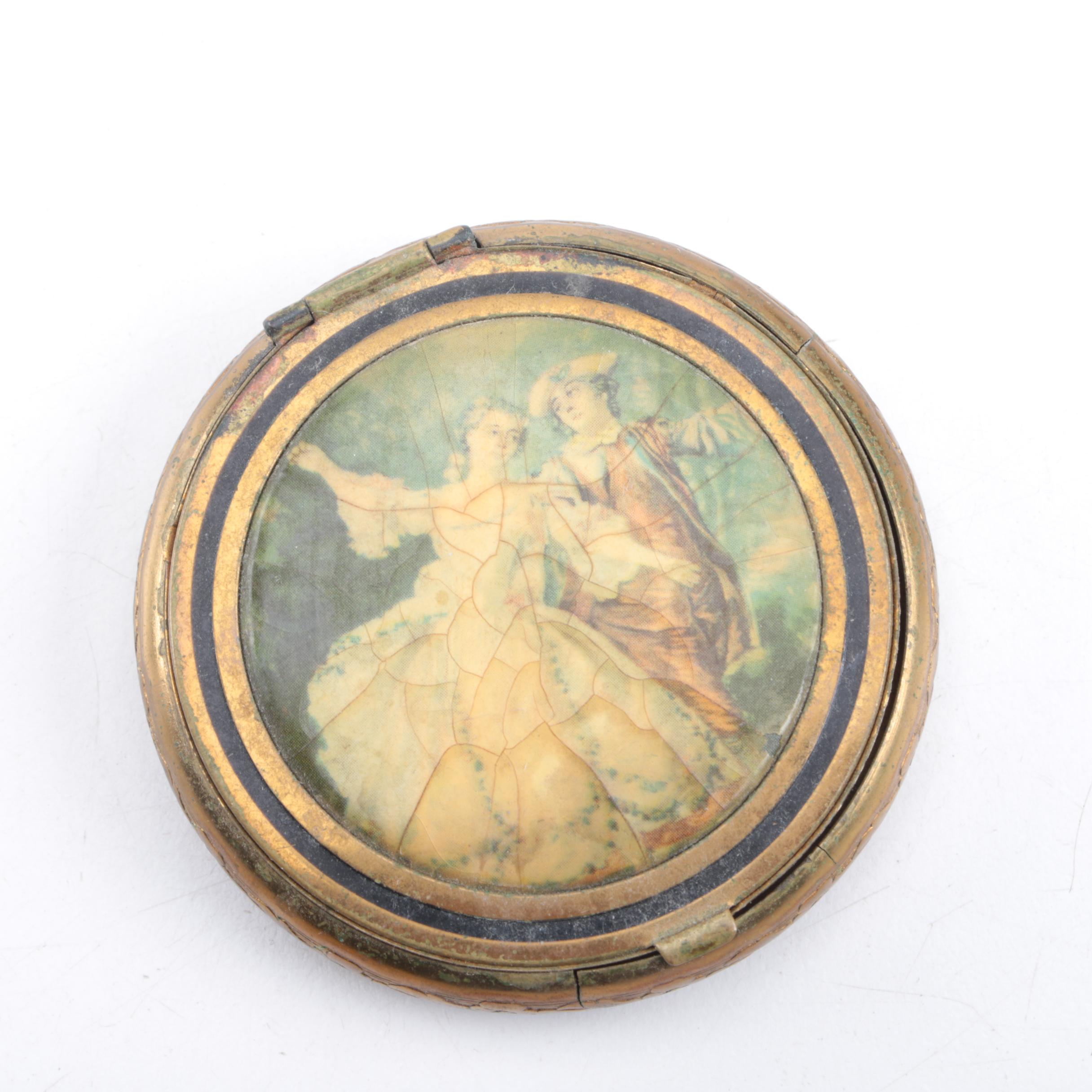 Brass Tone Compact Mirror