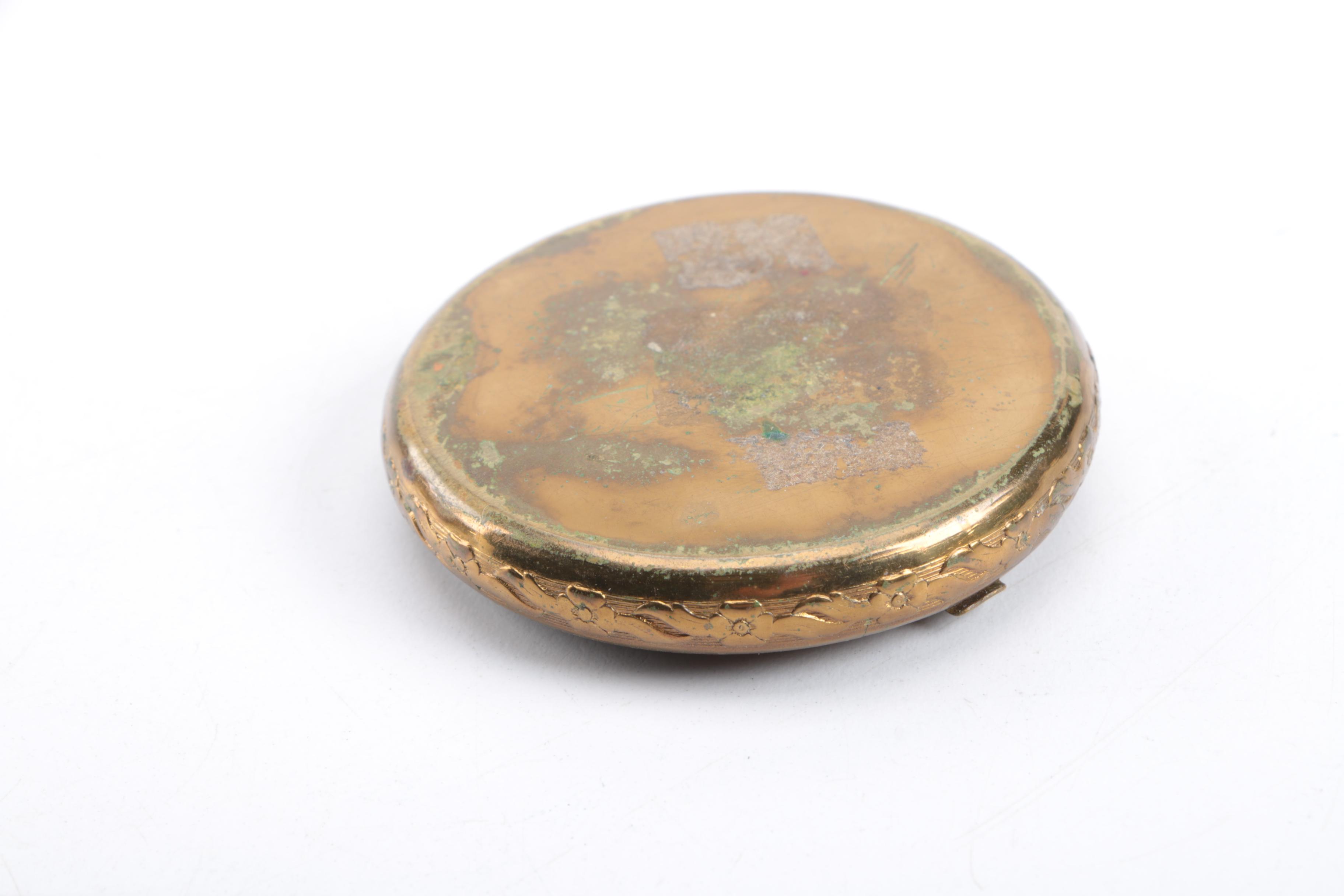 Brass Tone Compact Mirror
