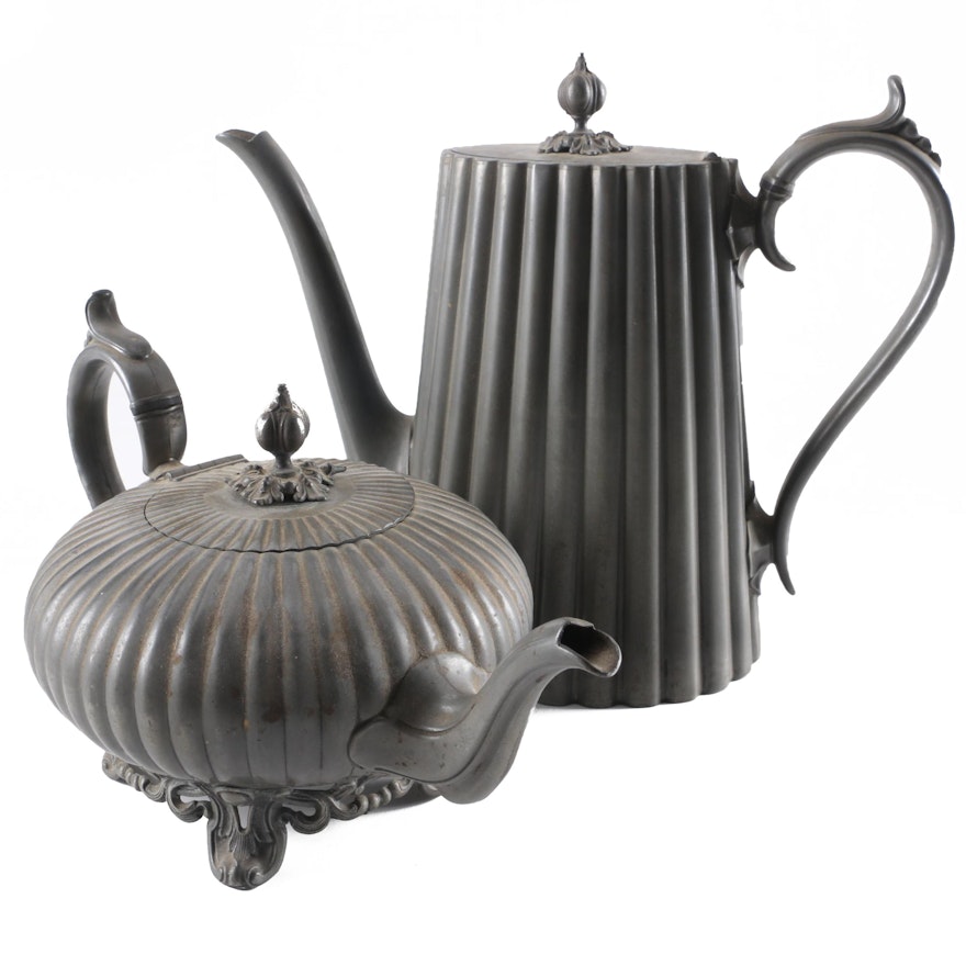 Philip Ashberry & Sons Silver-Plated Teapot and Coffee Pot