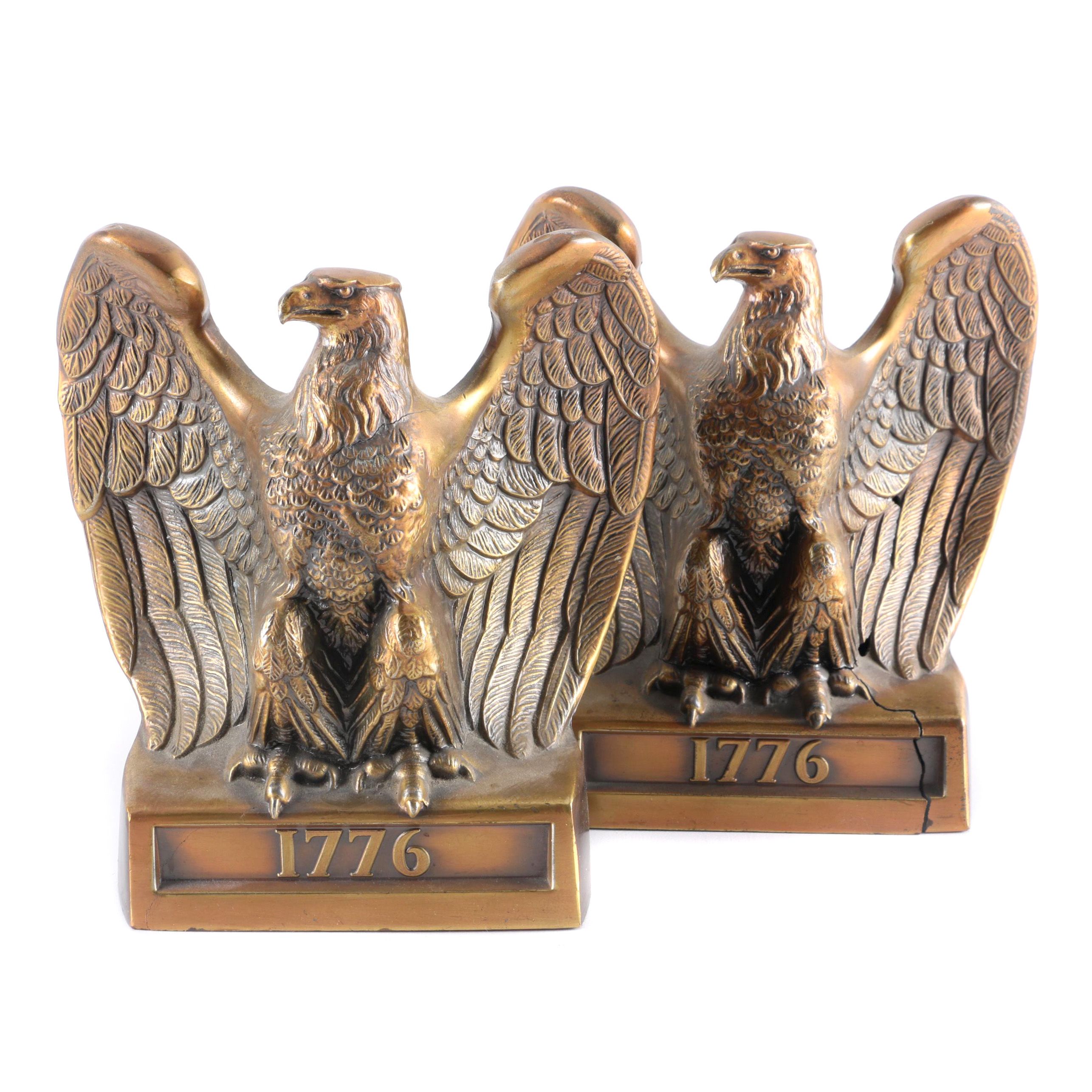 Cast Metal Eagle Bookends