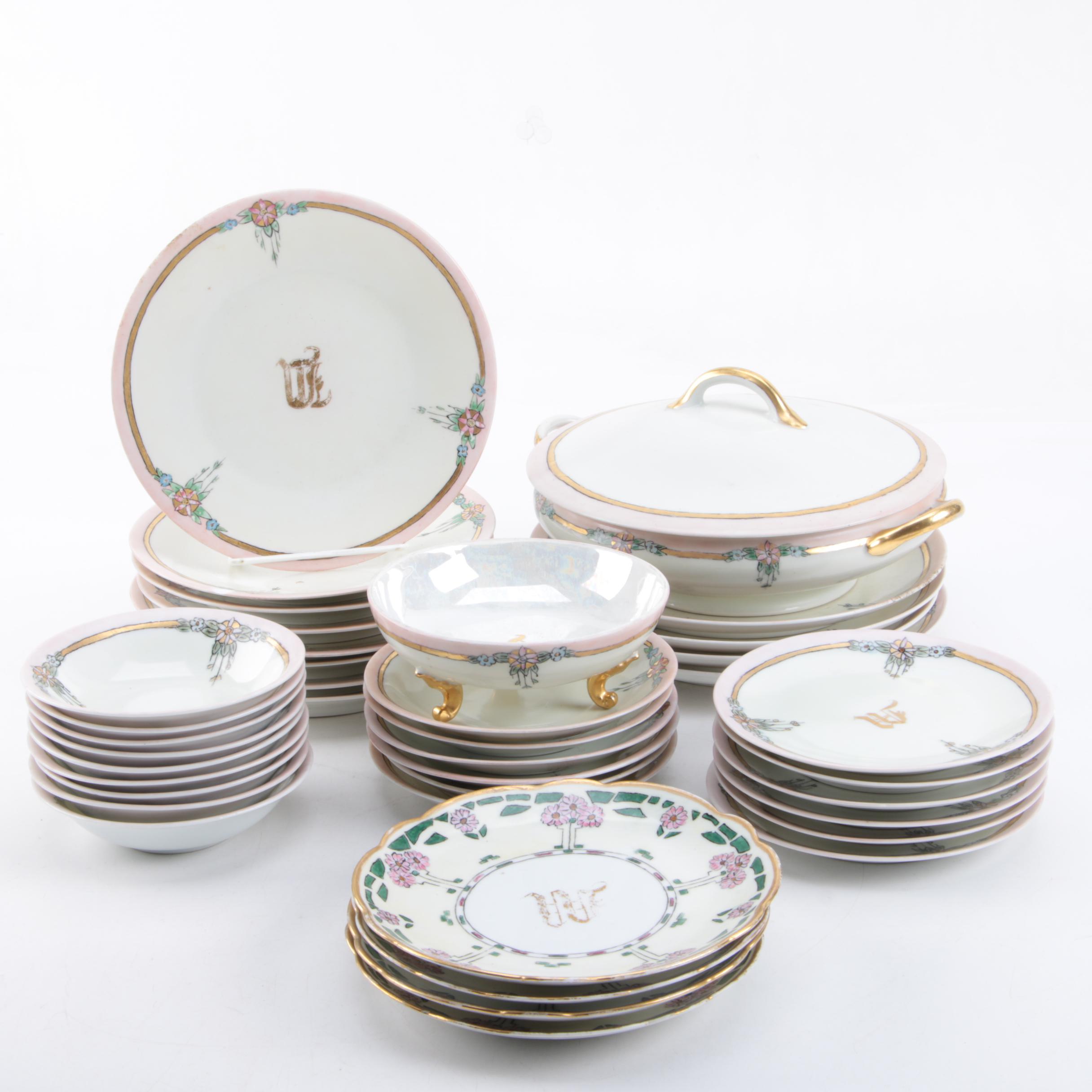 Antique and Vintage Hobbyist Painted Porcelain Tableware