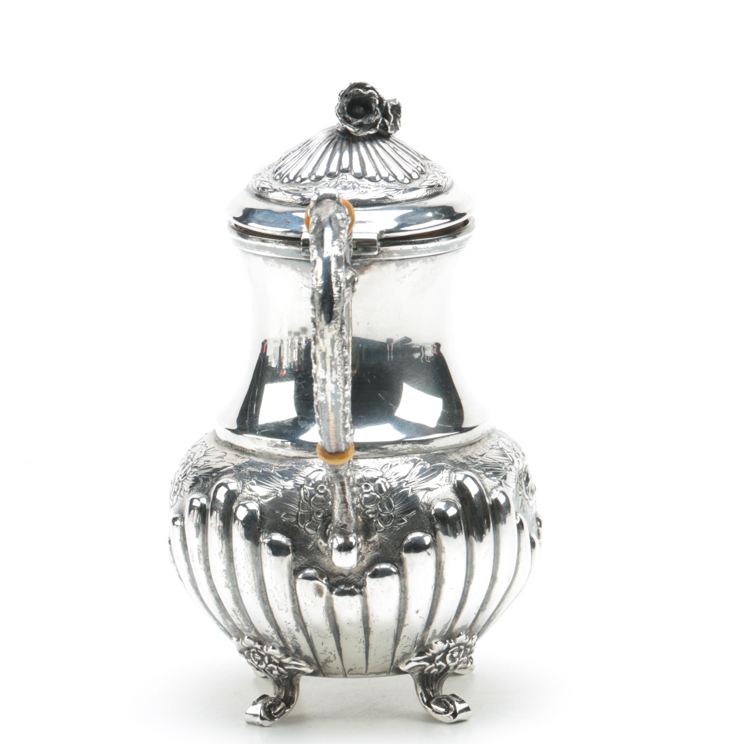 Spanish Baroque Style 915 Silver Tea Set