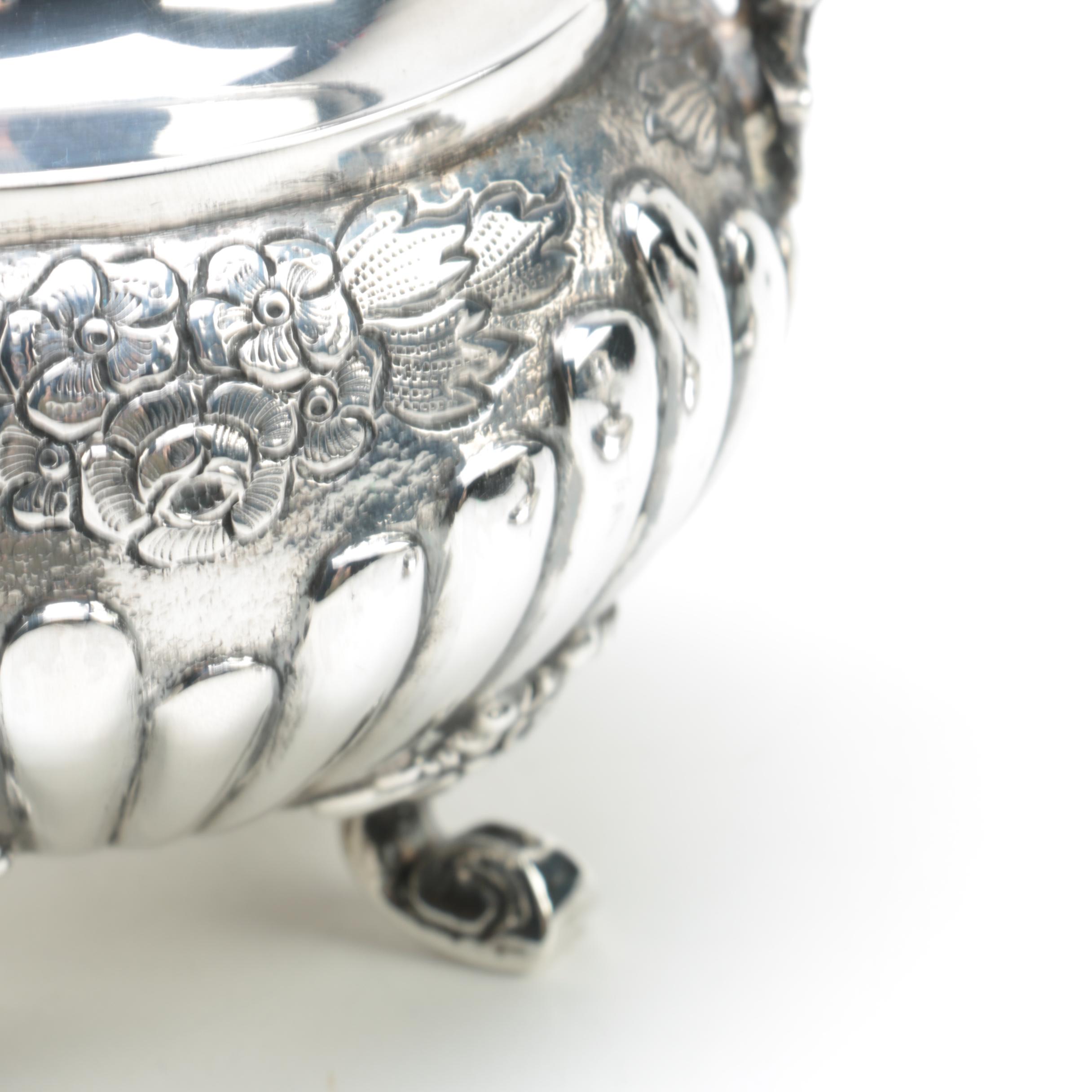 Spanish Baroque Style 915 Silver Tea Set