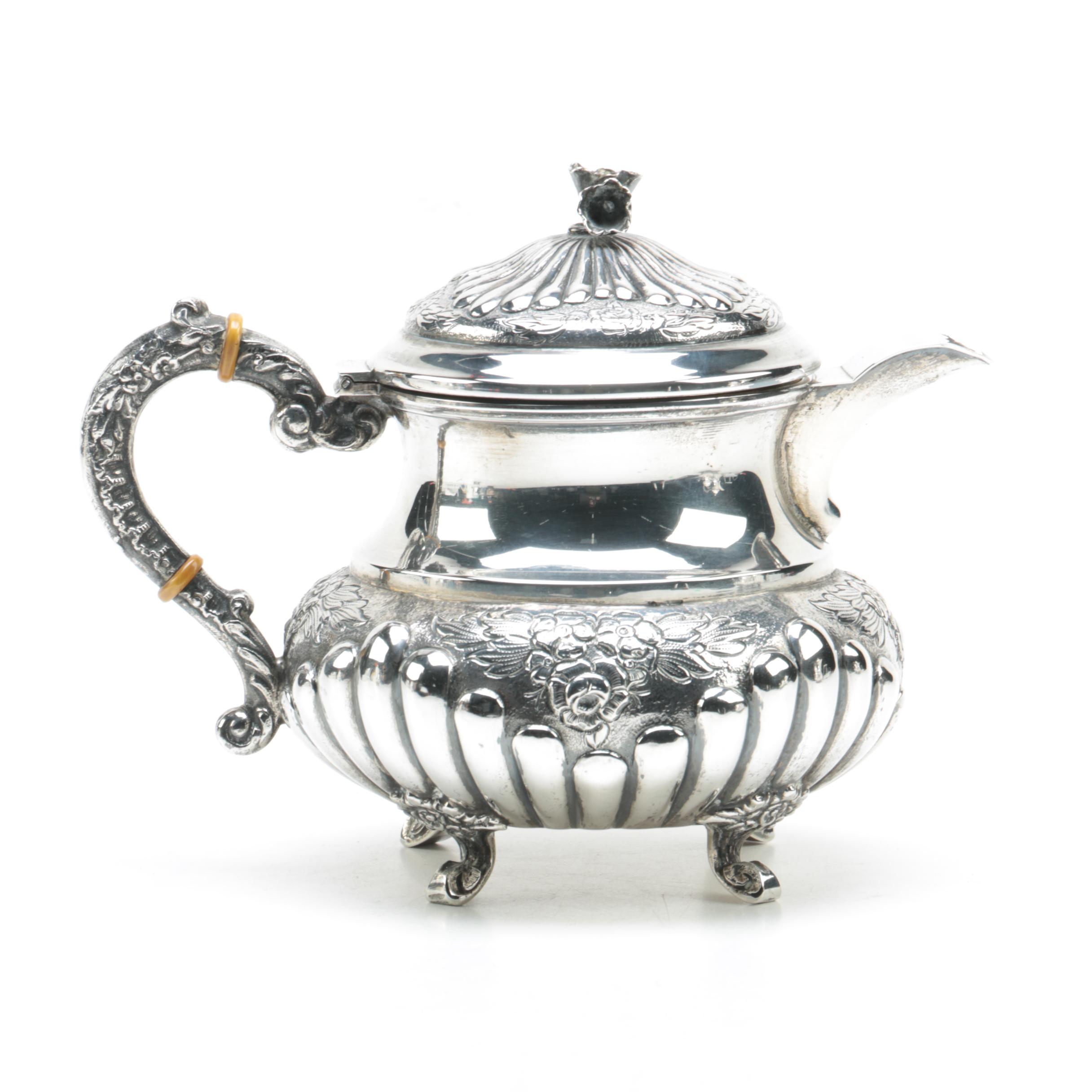 Spanish Baroque Style 915 Silver Tea Set