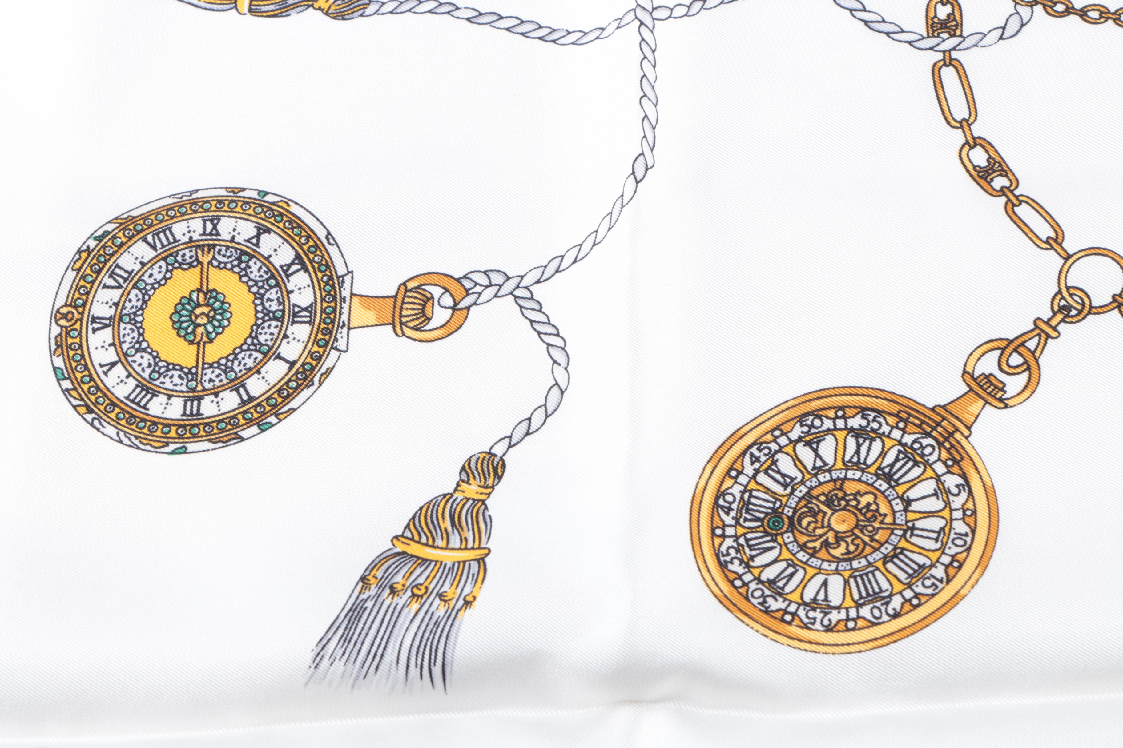 Celine Paris Silk Pocketwatch Motif Scarf