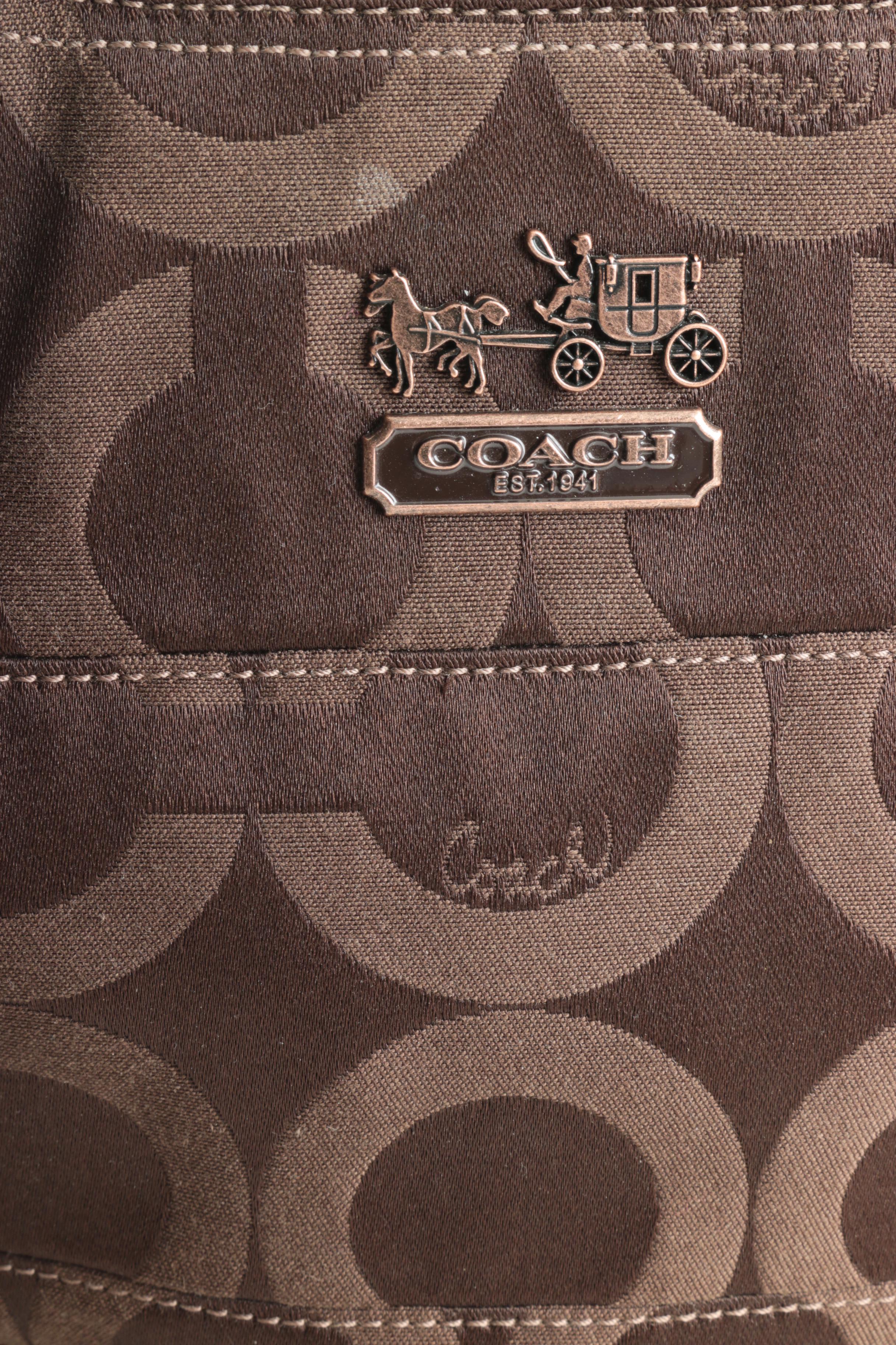 Coach Signature Jacquard and Leather Handbags