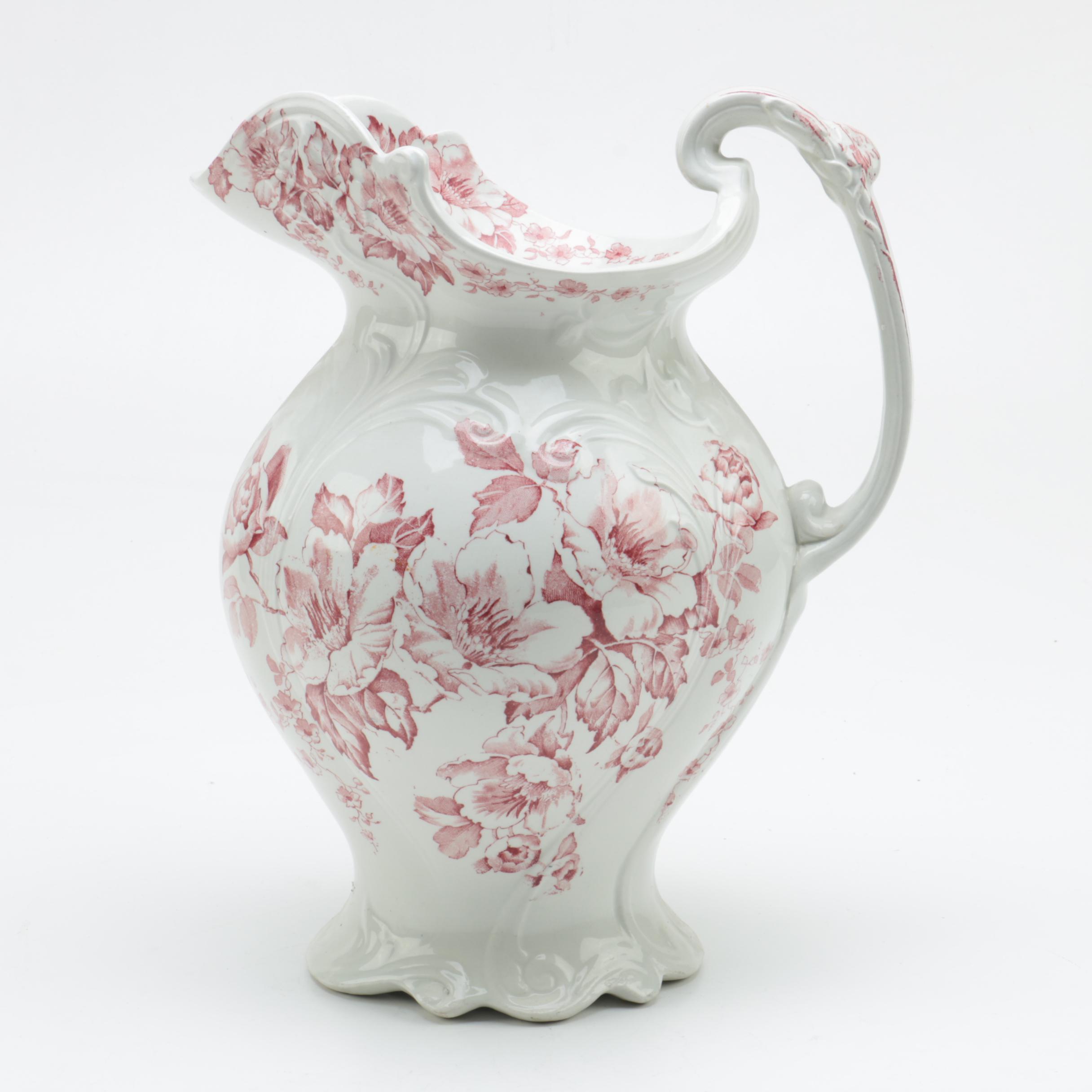 Dudson, Wilcox & Till "Anemone" Ceramic Bowl and Pitcher