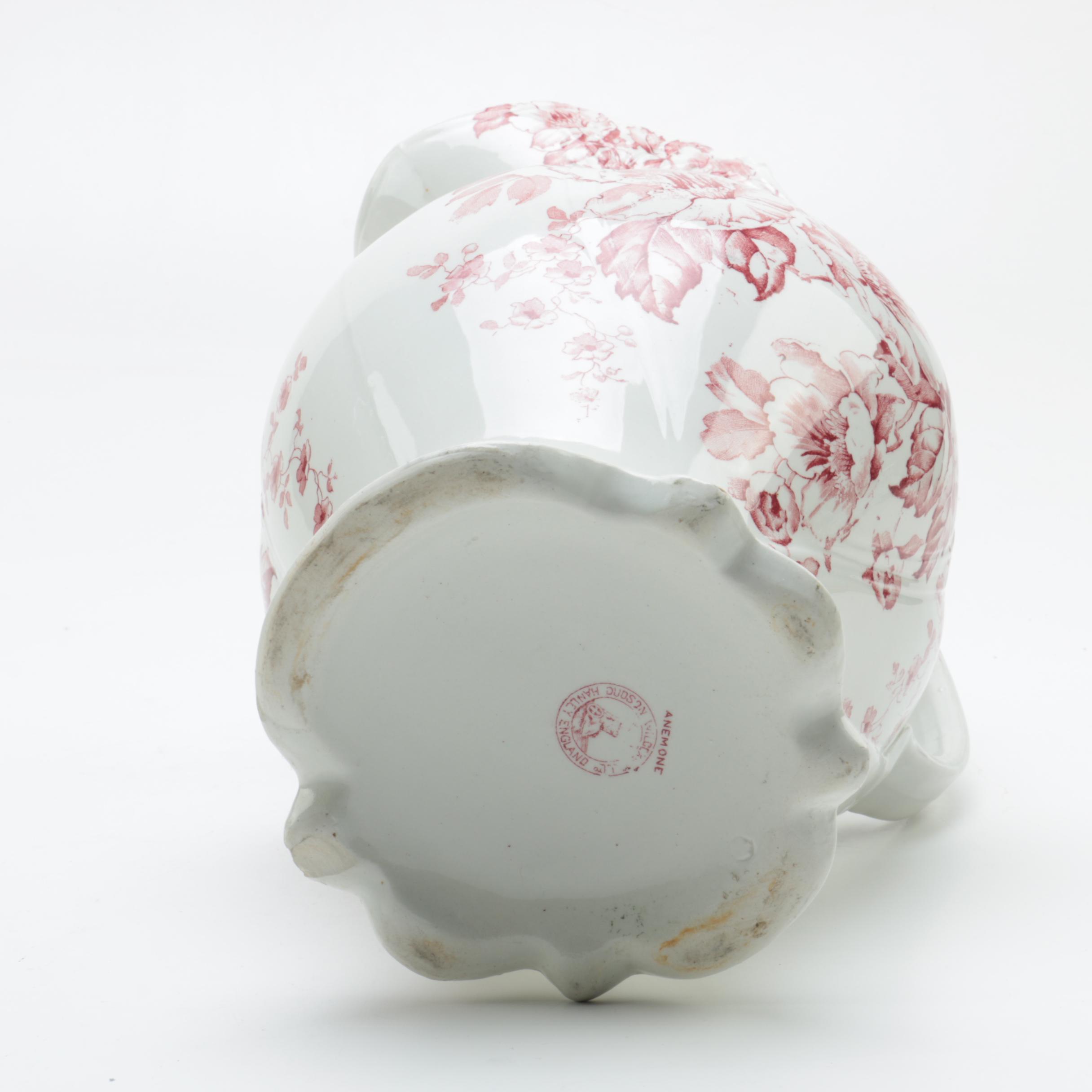 Dudson, Wilcox & Till "Anemone" Ceramic Bowl and Pitcher