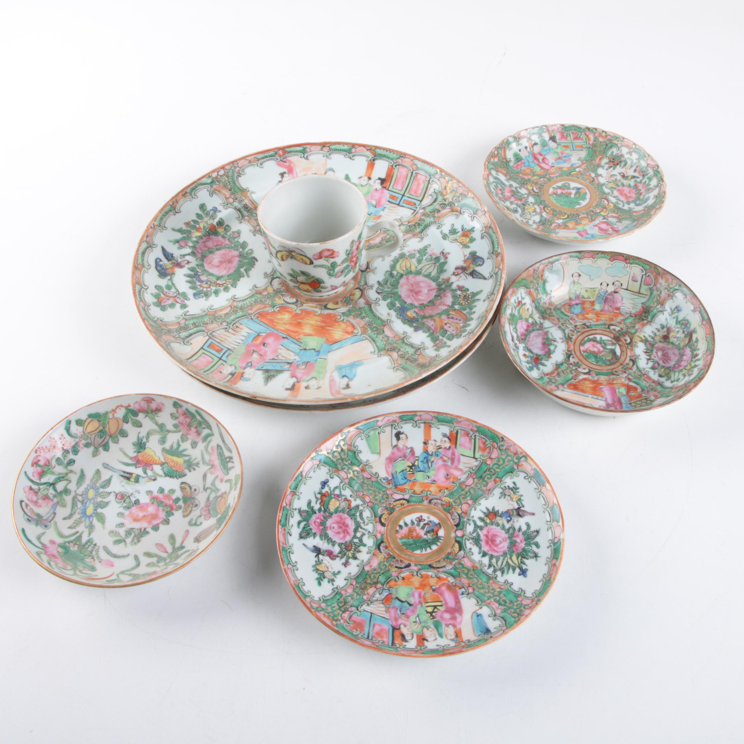 Vintage Chinese "Rose Medallion" Porcelain Tableware