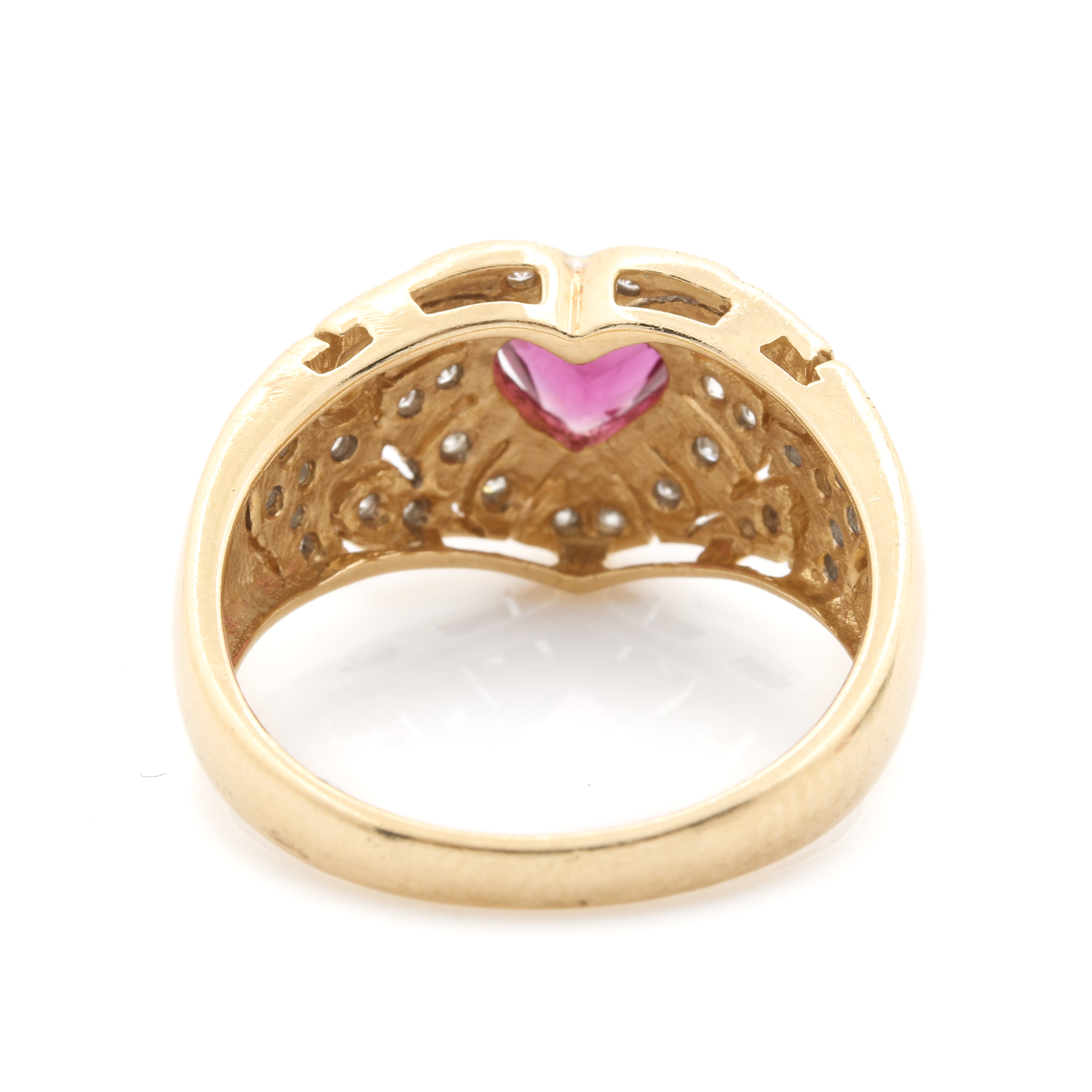 John C. Rinker 14K Yellow Gold Pink Tourmaline Diamond Ring