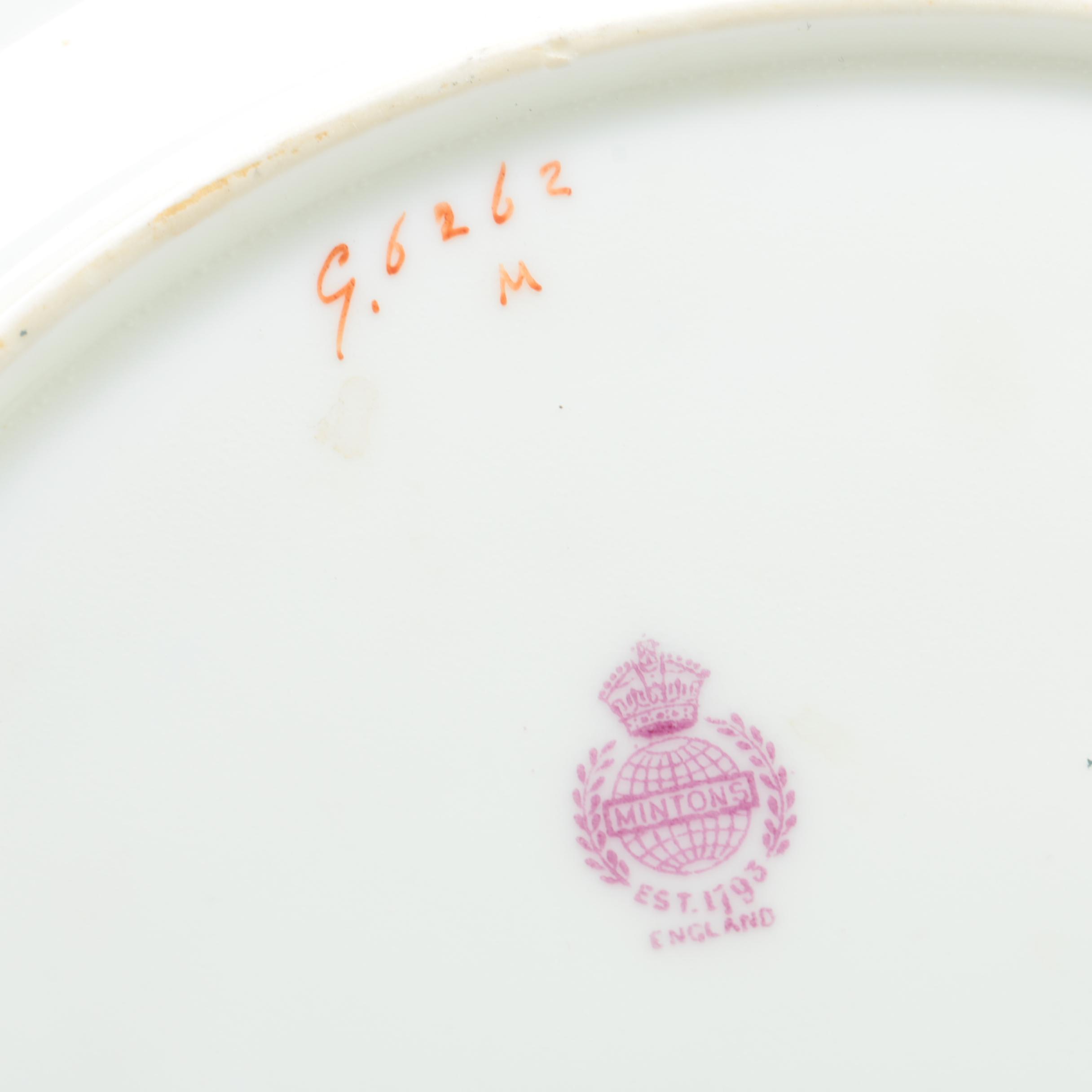 Minton Cobalt and Gold Rimmed Porcelain Dinner Plates