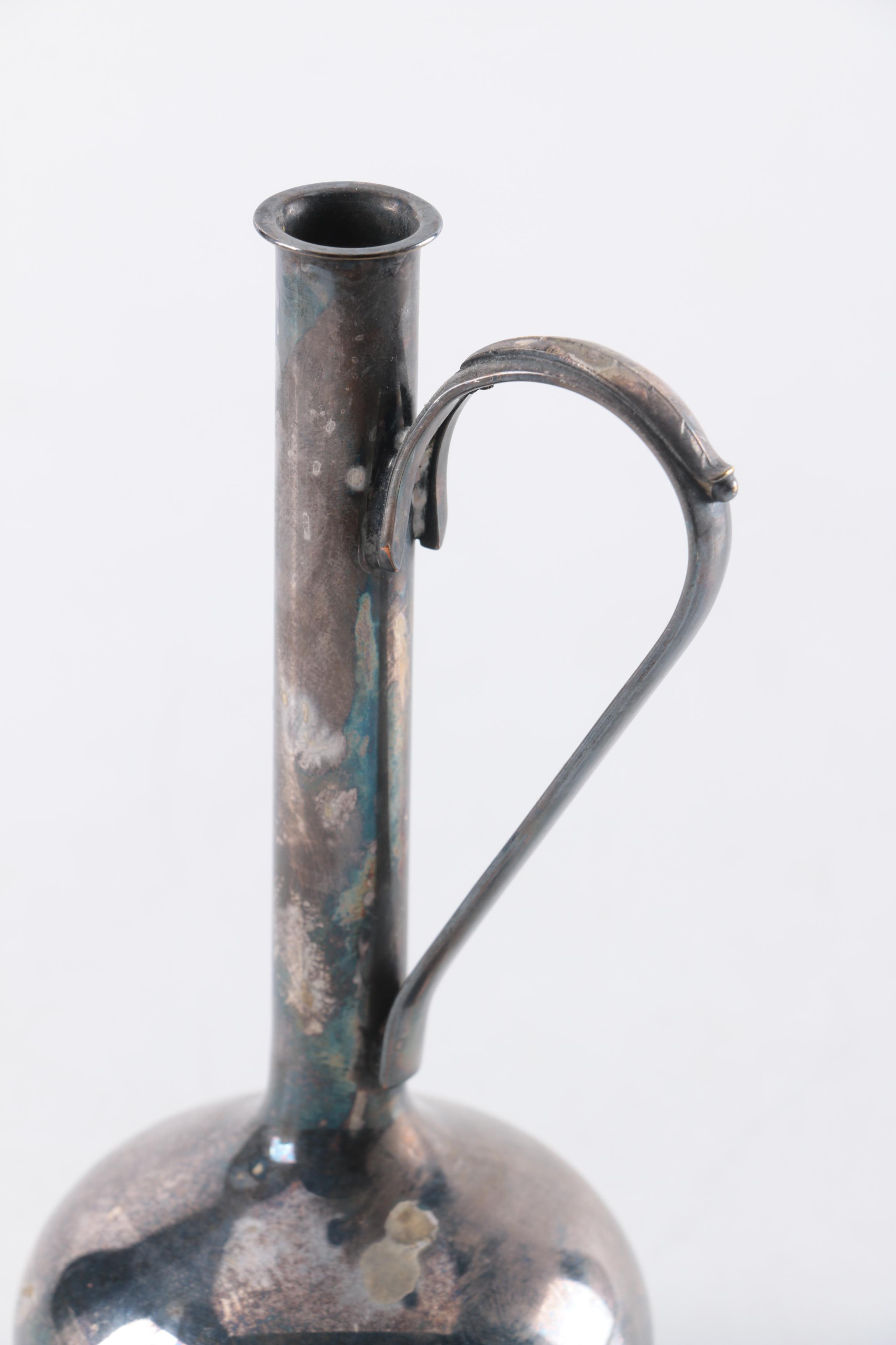 Danish Silver Plate Bud Vase with Silver Plate Ice Bucket