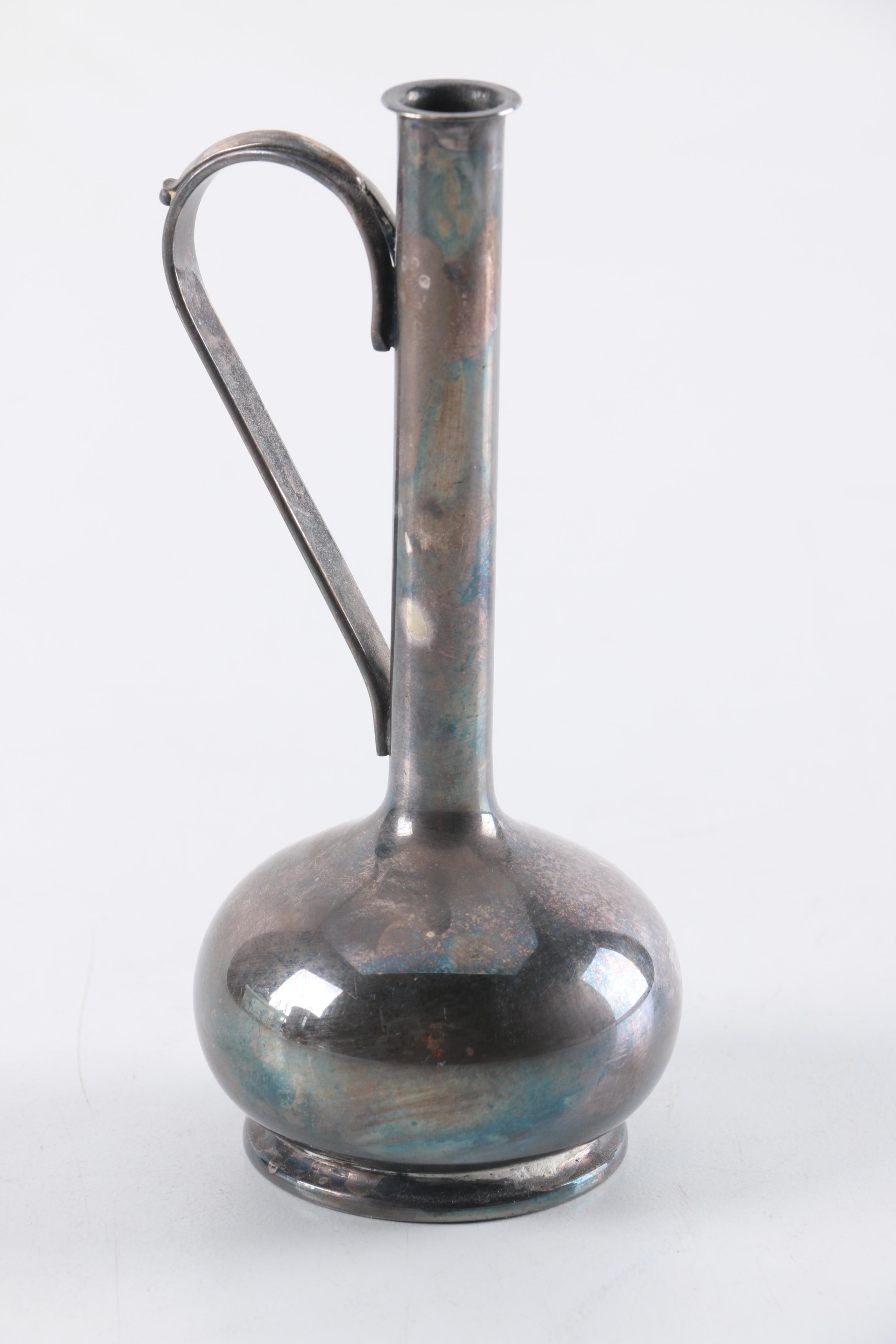 Danish Silver Plate Bud Vase with Silver Plate Ice Bucket