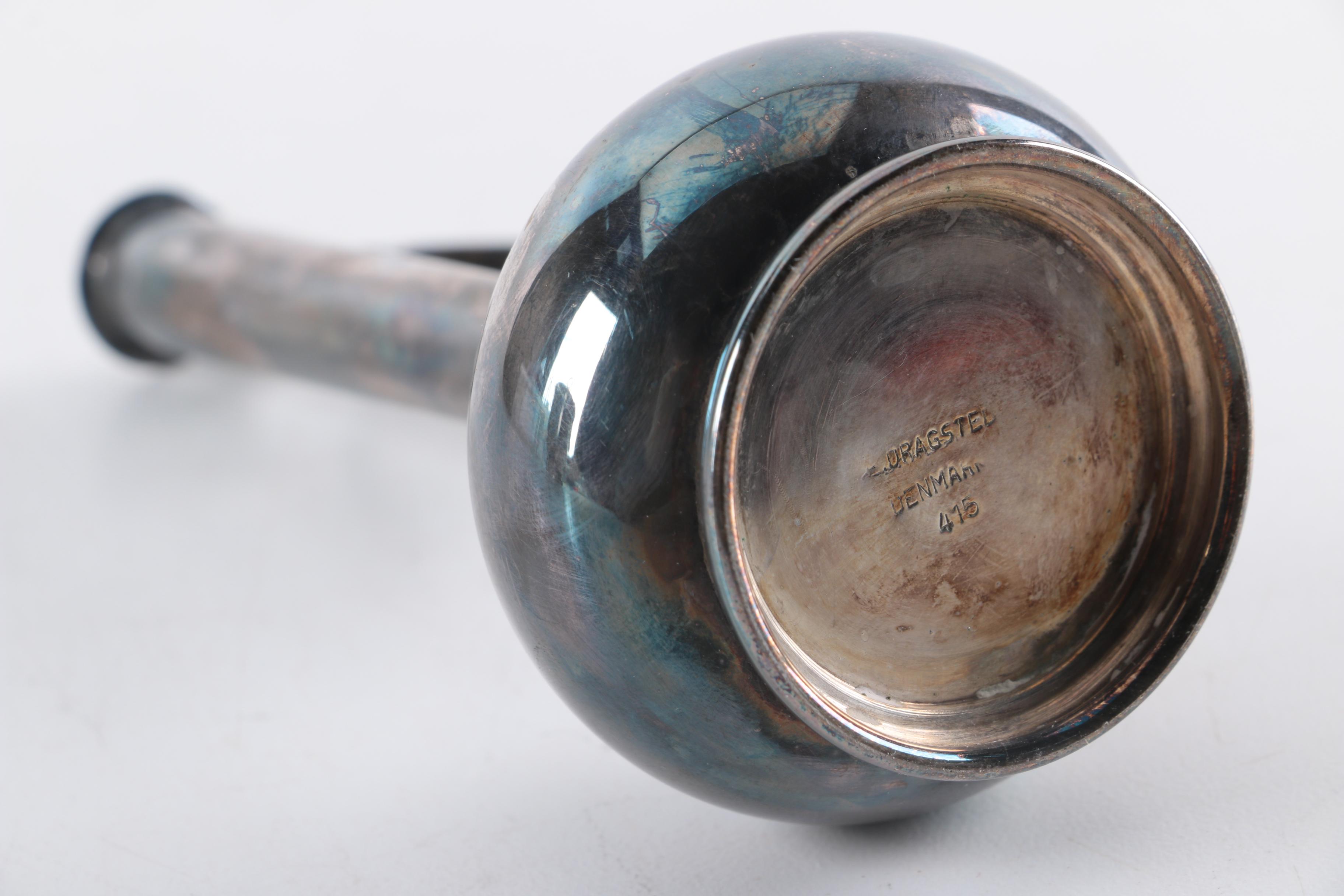 Danish Silver Plate Bud Vase with Silver Plate Ice Bucket