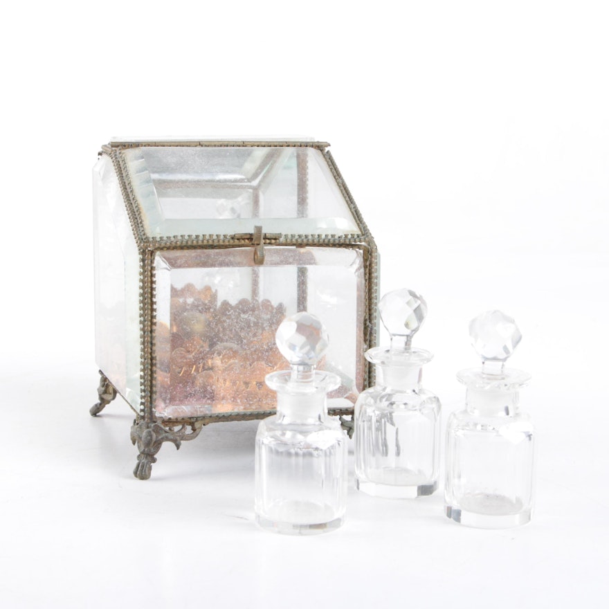 Vintage Glass Perfume Bottle Set