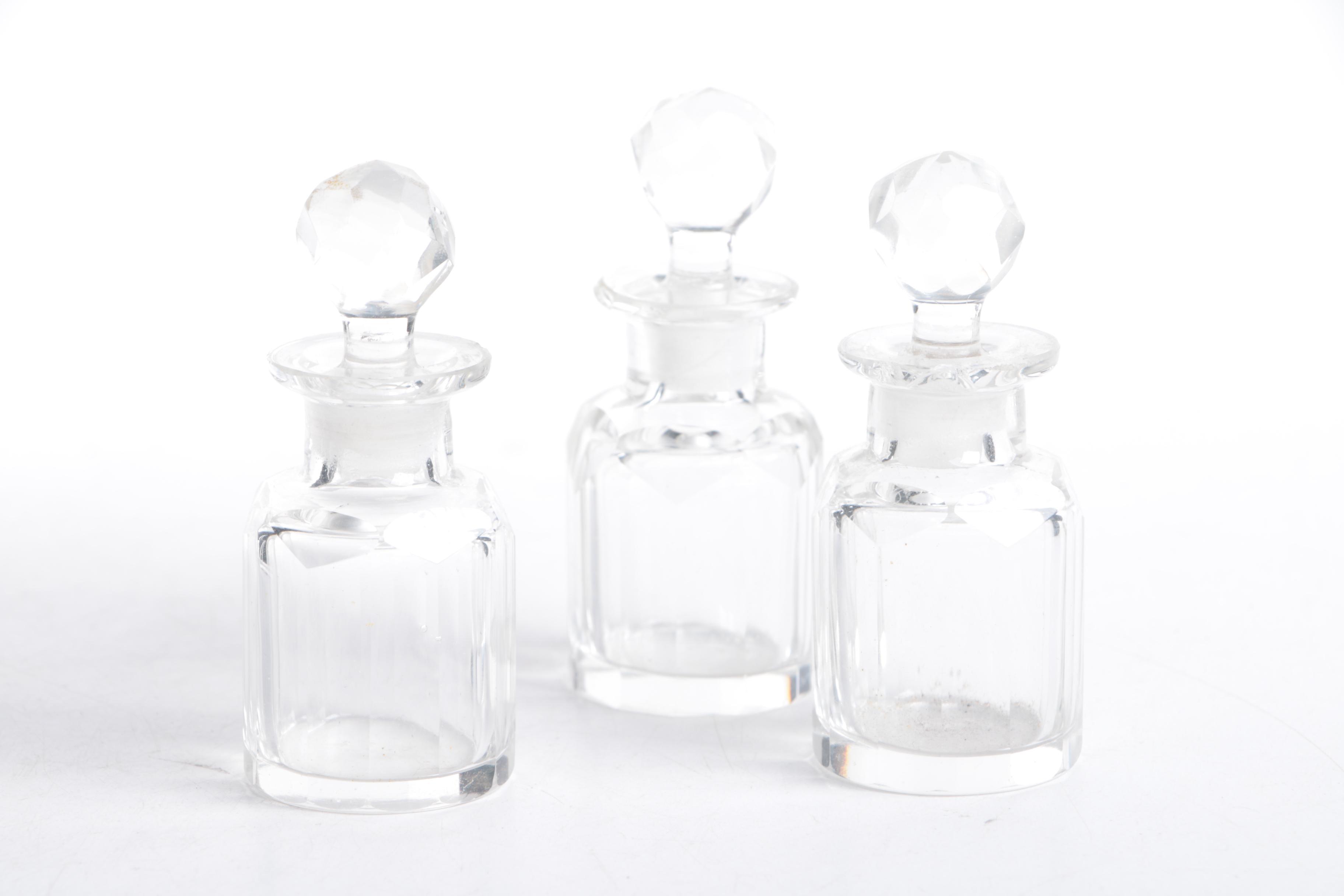 Vintage Glass Perfume Bottle Set