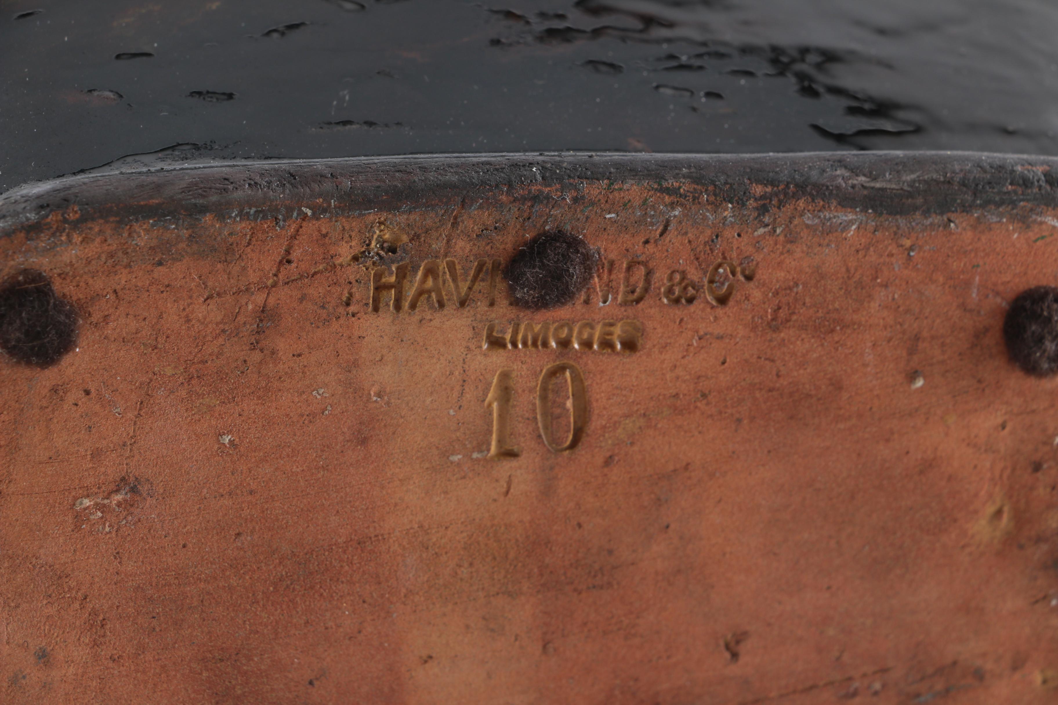 Antique Signed Haviland Limoges Barbotine Earthenware Vase