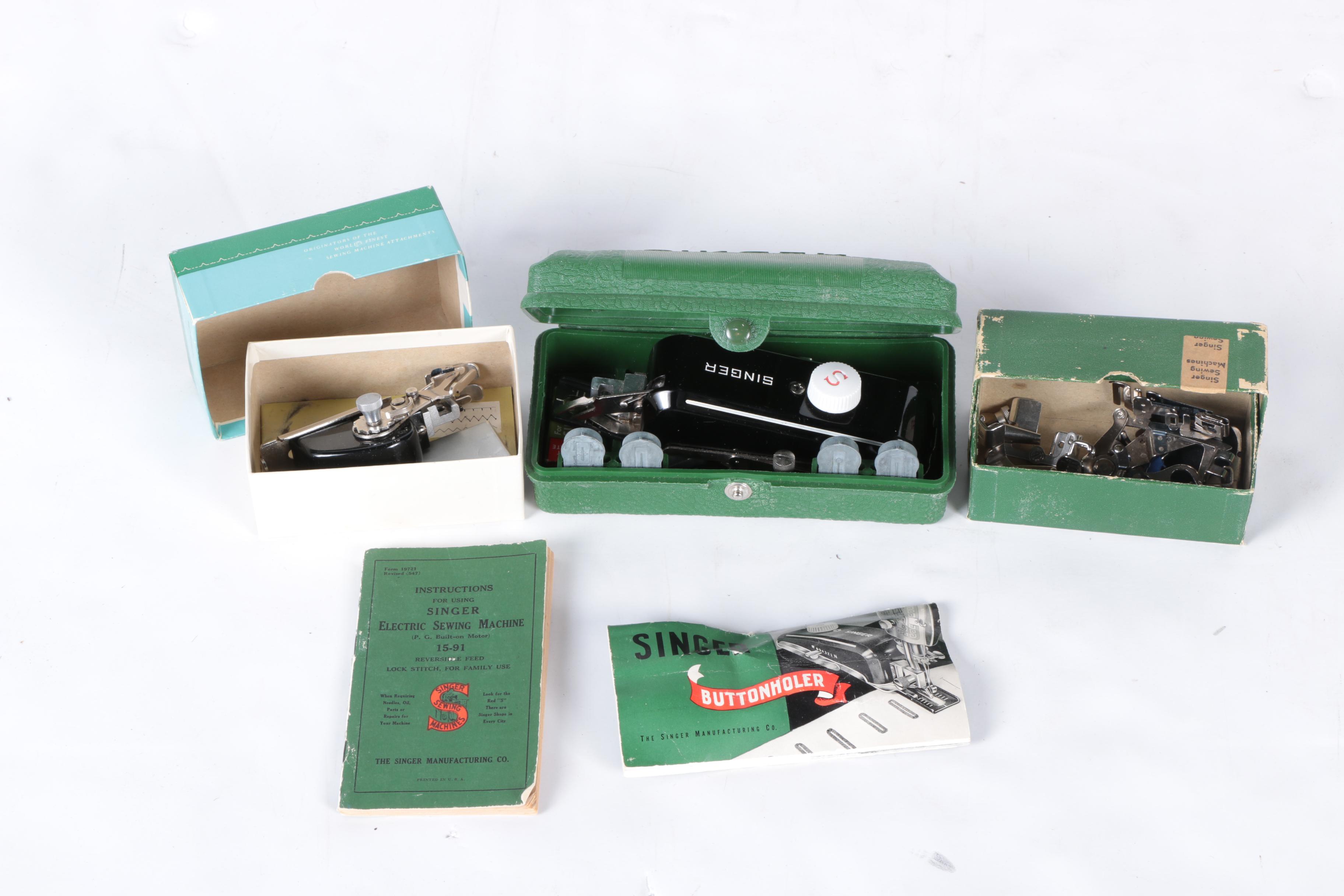 Vintage Singer 15-91 Sewing Machine and Table