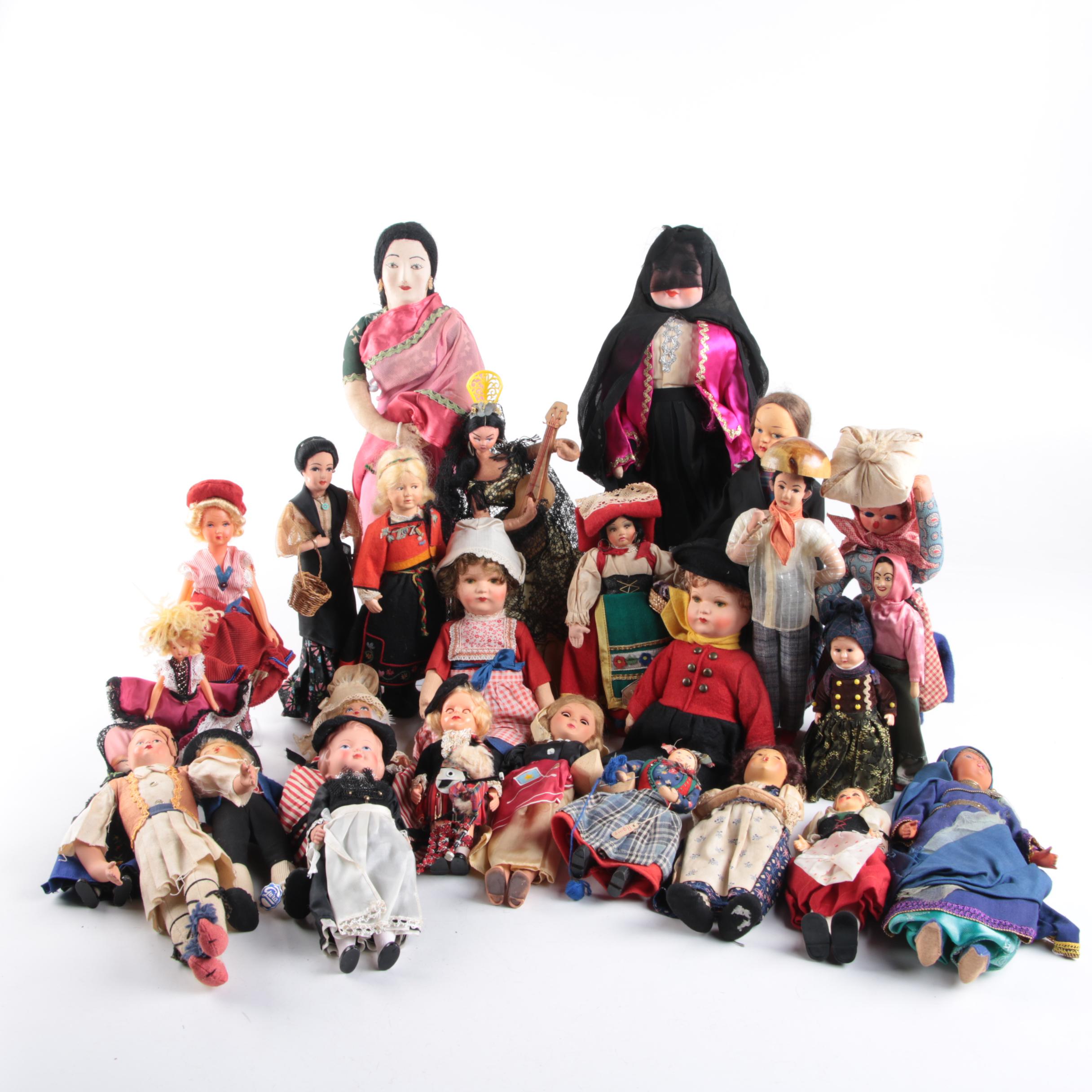 Vintage Hand Made International Souvenir Dolls