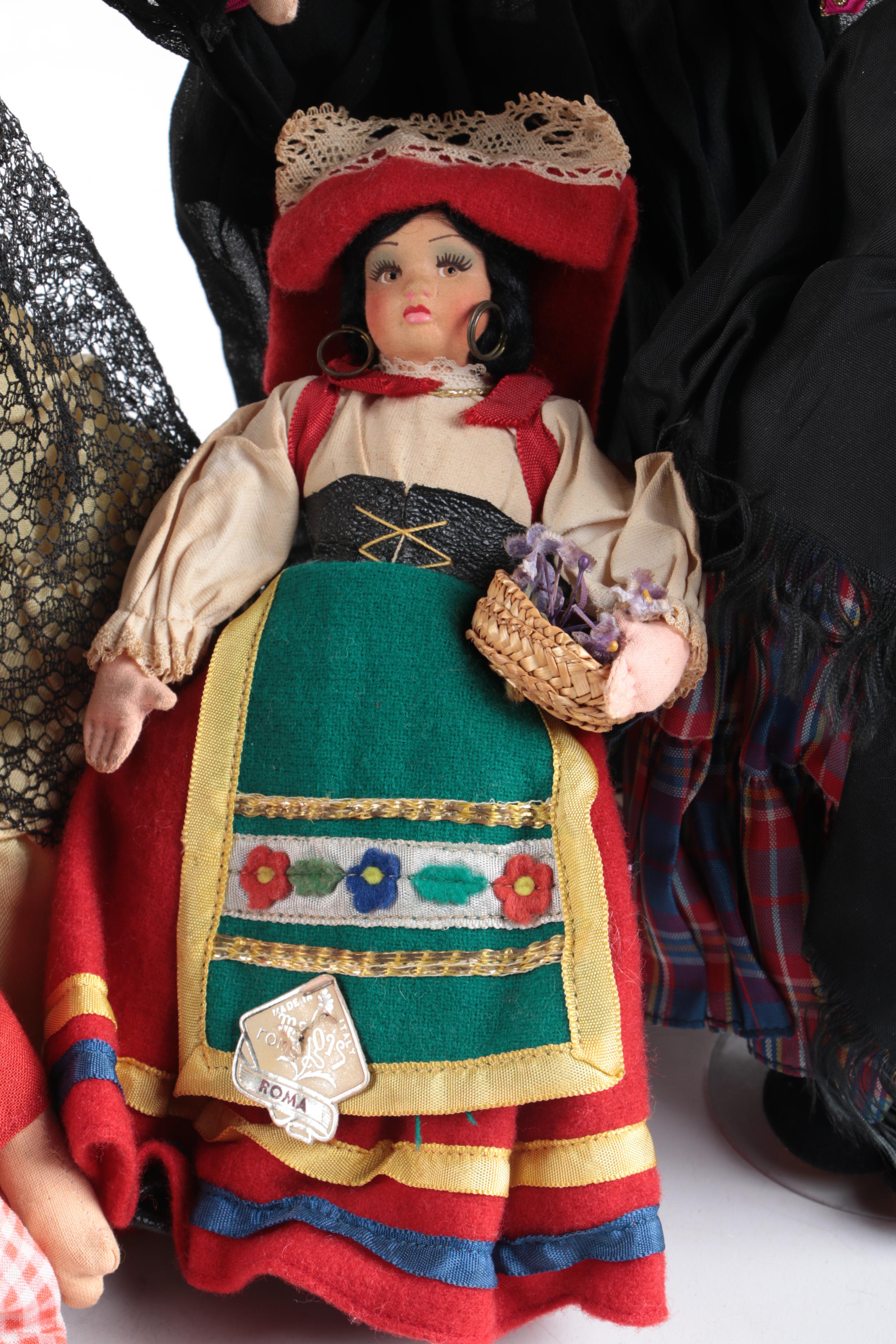 Vintage Hand Made International Souvenir Dolls